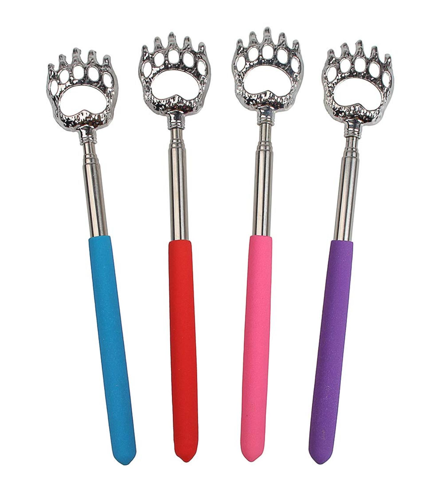 4 Pcs Telescopic Back Scratcher Message Tools for Instant Itching Relief Stainless Steel Soft Grip Telescopic Claw Back Massager Claw - Buy Online on GoSupps.com