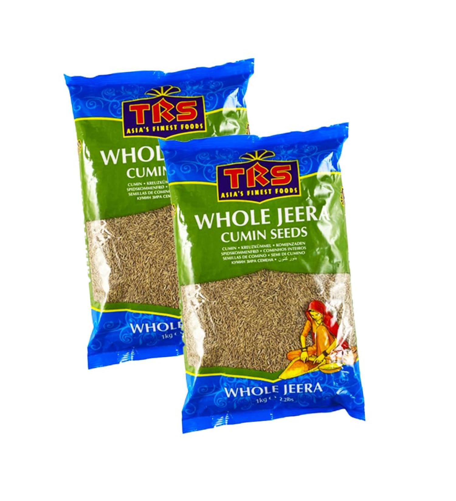 TRS Jeera Whole | 1KG |Cumin Seeds | Jeera Seed | Whole Cumin Seeds | High Fibre | High Protein | Natural | Gluten Friendly | Indian Origin (Pack of 2) - Buy Online on GoSupps.com