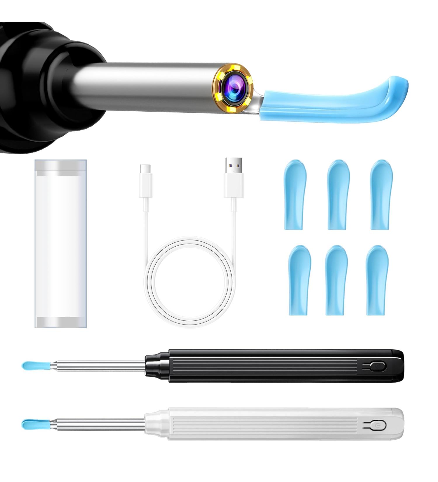 Ear Wax Removal Kit - 360 Visual Ear Camera with 6 Silicone Covers for Effective Ear Cleaning - Buy Online on GoSupps.com