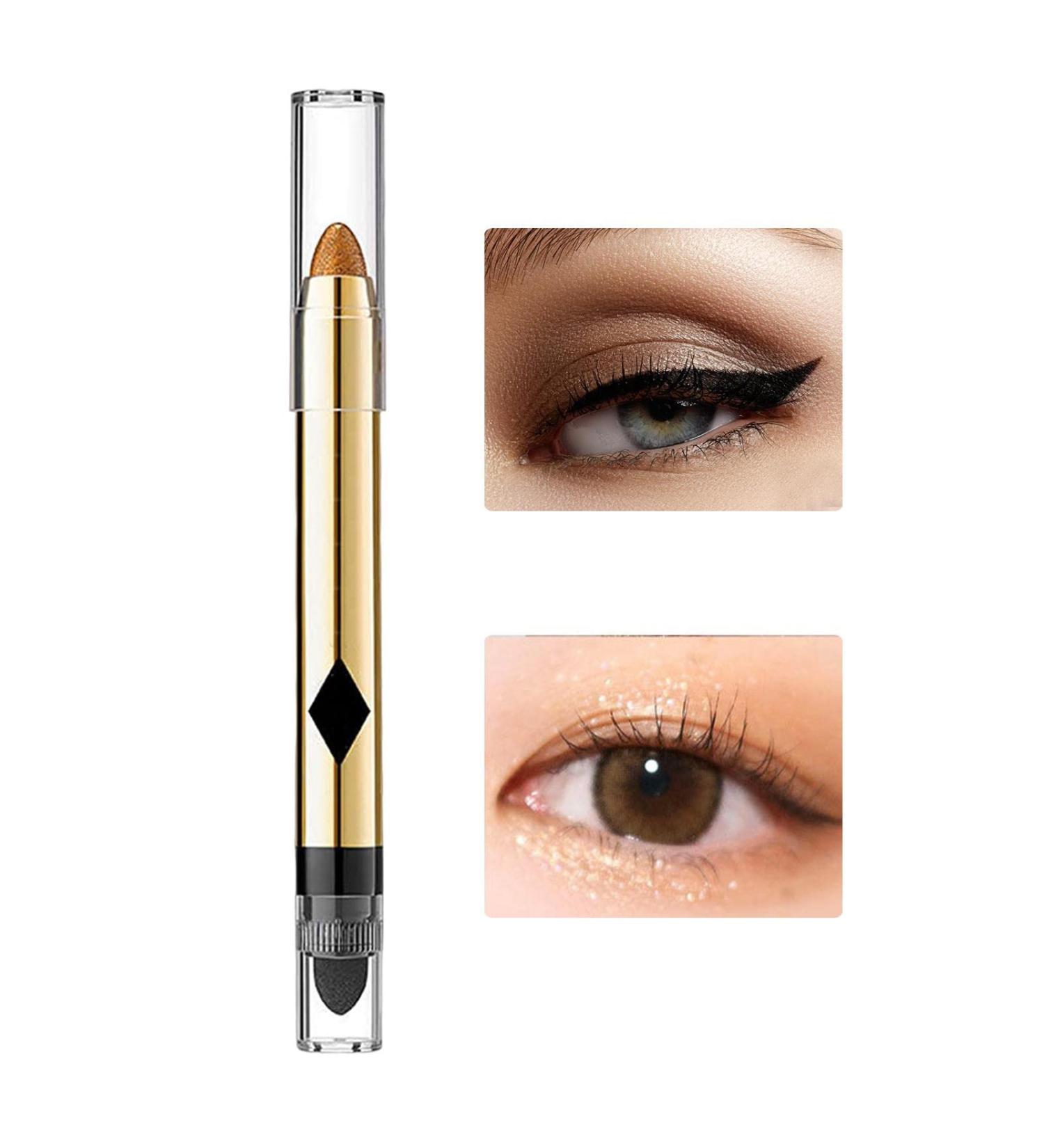 2-in-1 Pearlescent Eyeshadow Makeup | Waterproof Double-Ended Eyeshadow Stick - Shimmer Cream Eye Shadow Pencil Crayon Eye Brightener Highlighter Eyeliner Crayon Make Up 04# - Buy Online on GoSupps.com