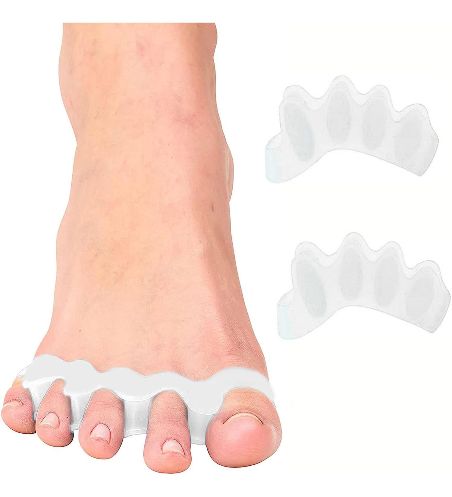 Toe Spreader Silicone - Universal Toe Separator for Hallux Valgus - 2 Pieces for Pedicure and Foot Correction (White) | Ideal for Men & Women - Buy Online on GoSupps.com