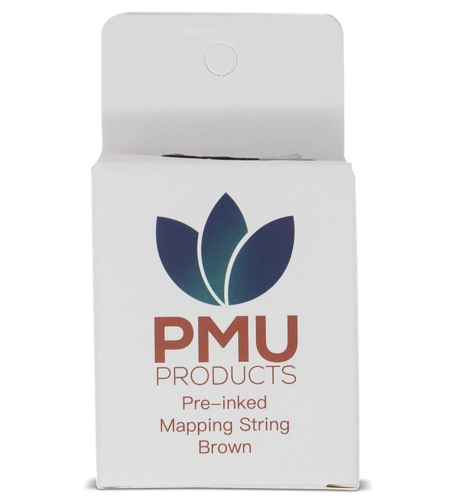 PMU Products BROWN Pre-Inked Microblading String for Brow Mapping   New and Improved Version   Heavily Inked - Brow Mapping String