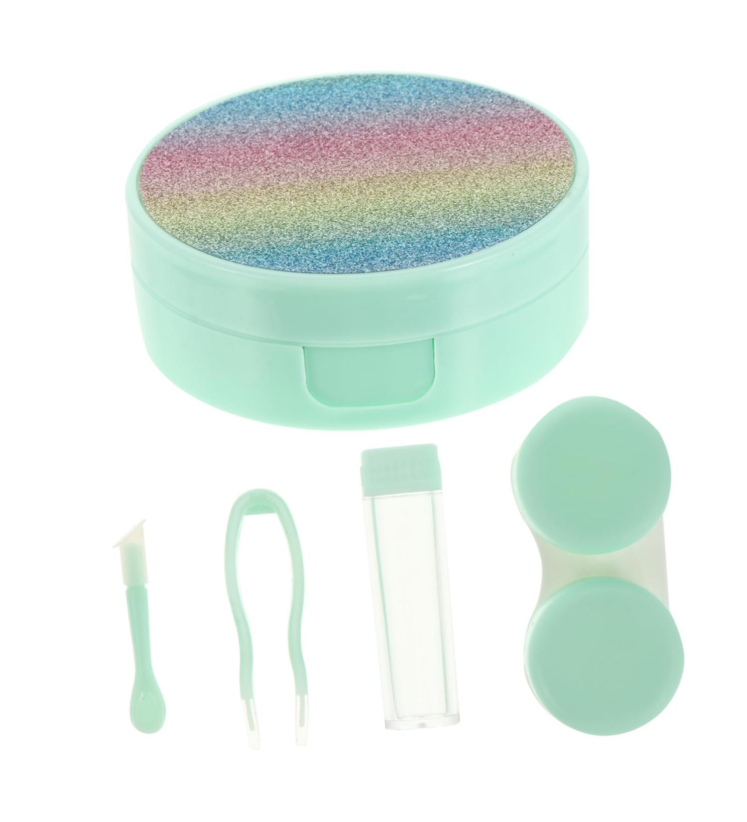 JECOMPRIS Travel Contact Lens Kit - Includes Container Solution & Case - Eye Protection - Portable Green Set (7.5x7.5x2.8cm) - Perfect for Colored Lenses - Buy Online on GoSupps.com