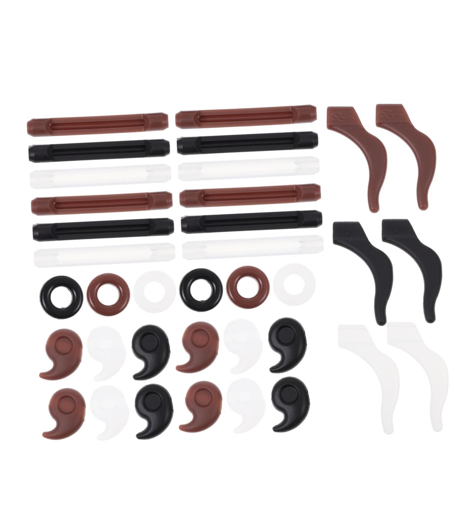 Lurrose 3-Part Glasses Accessories Set - Oval Glasses Eye Mask Headphones Ear Pads Sunglasses Tape & Keeper - Black Gel Silk - Perfect Fit 4.3x1.7cm - Buy Online on GoSupps.com