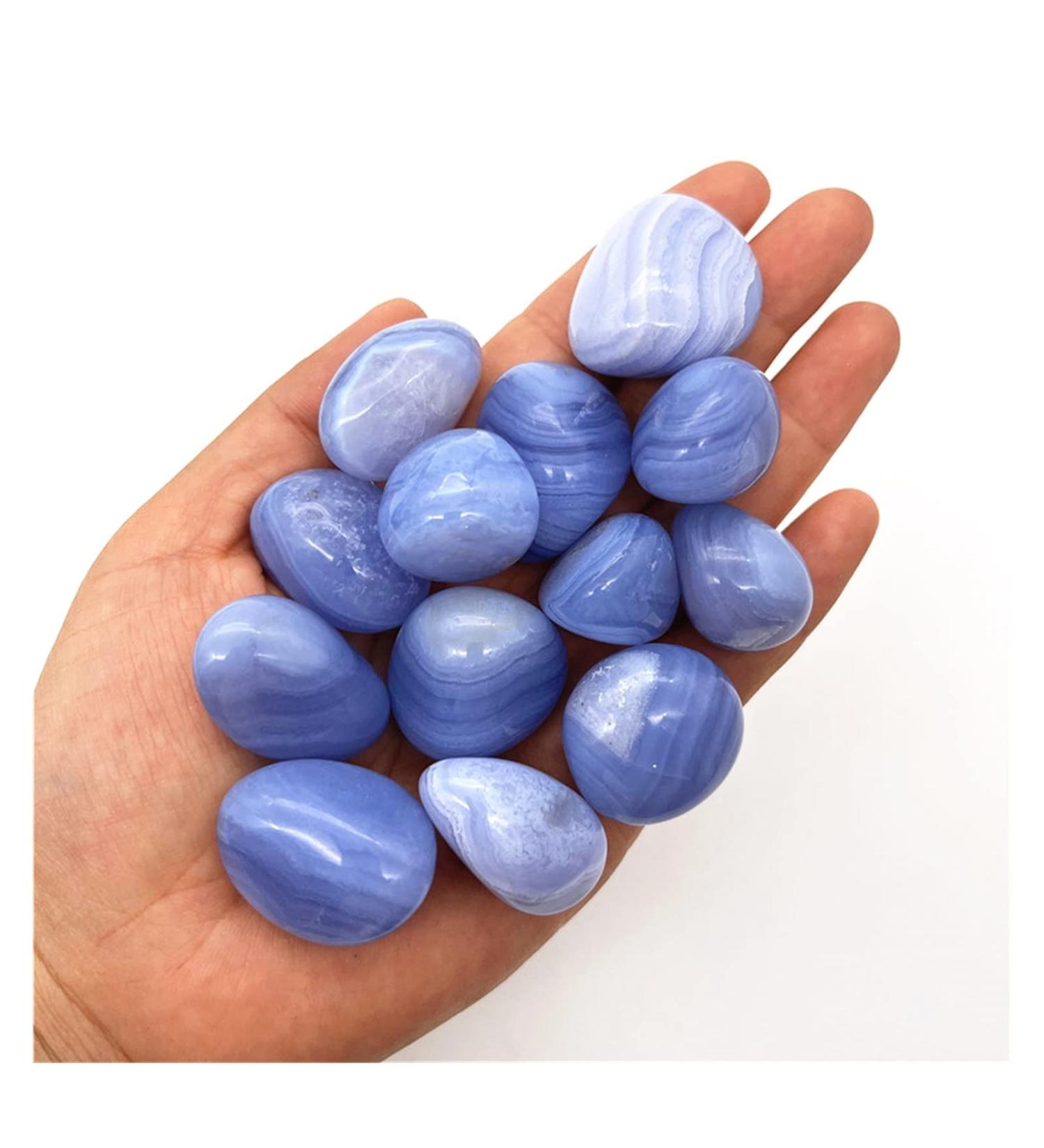 Natural Crystal Rough 100g Natural Blue Lace Agate Chalcedony Stones Bulk Tumbled Polished Gemstone Natural Quartz Crystals Home Decoration ERTEYIN - Buy Online on GoSupps.com