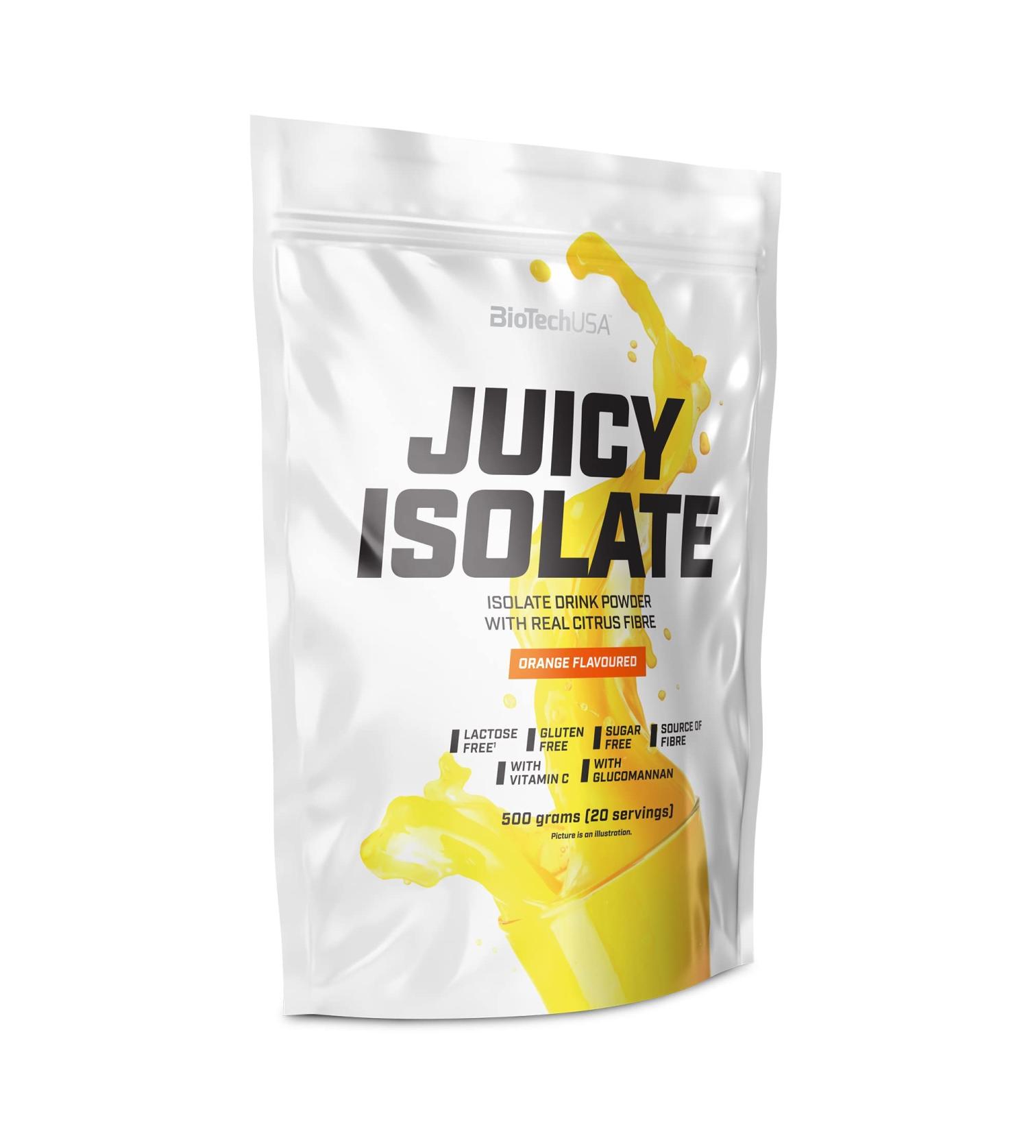 Buy BiotechUSA Juicy Isolates - Gluten-Free Lactose-Free Sugar-Free Protein Drink with Orange Flavor - 500g | Refreshing Nutritional Beverage with Fiber & Vitamin C - Buy Online on GoSupps.com