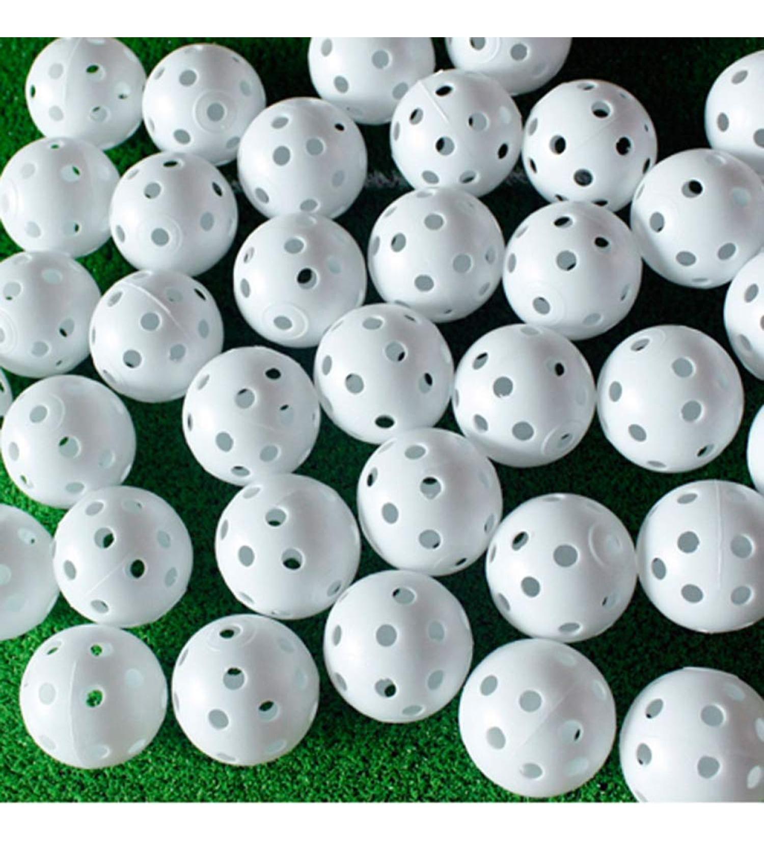 Plastic Golf Training Balls 42mm - 50pc Set with Golf Ball Tees | Indoor & Outdoor Practice Equipment - Buy Online on GoSupps.com