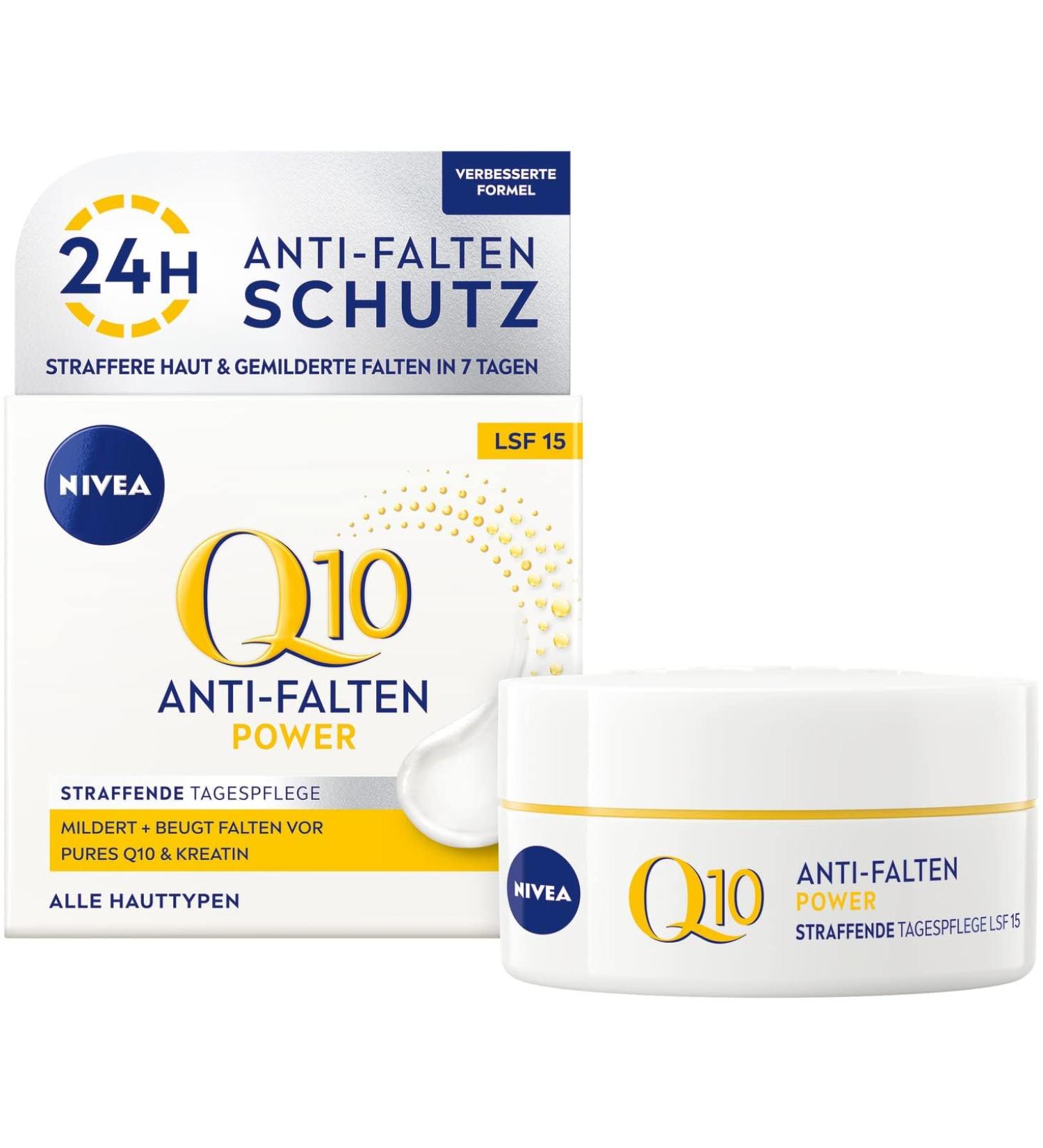 NIVEA Q10 Power Antiwrinkle + firming day cream for smoother and youngerlooking skin day cream SPF 15 50 ml Tightening day cream - Buy Online on GoSupps.com