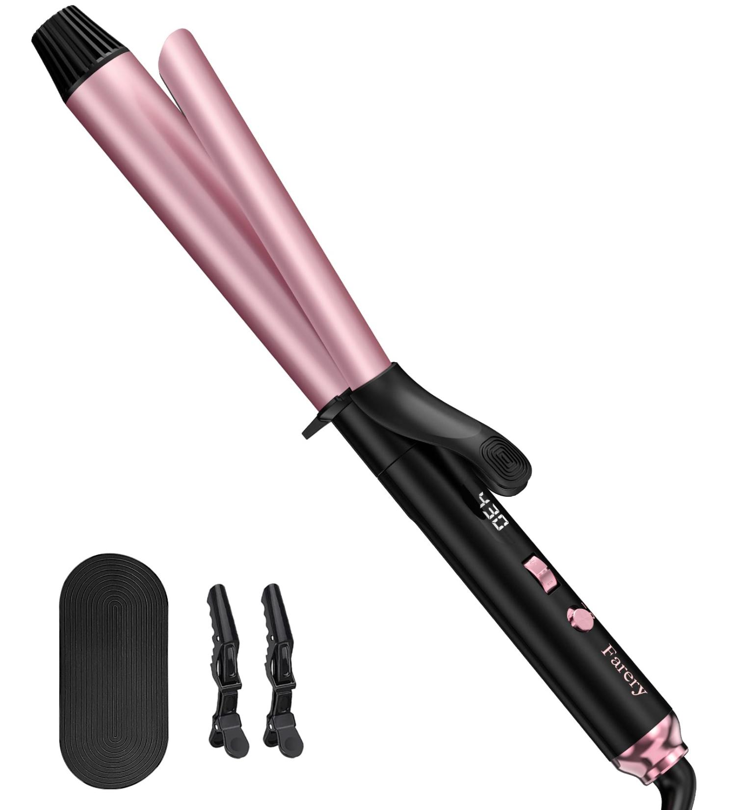 Long Barrel Curling Iron 1.25 Inch | Ceramic Curling Iron with Argan Oil & Keratin for Thin Hair | 11 Adjustable Temp & Clips Included - Buy Online on GoSupps.com