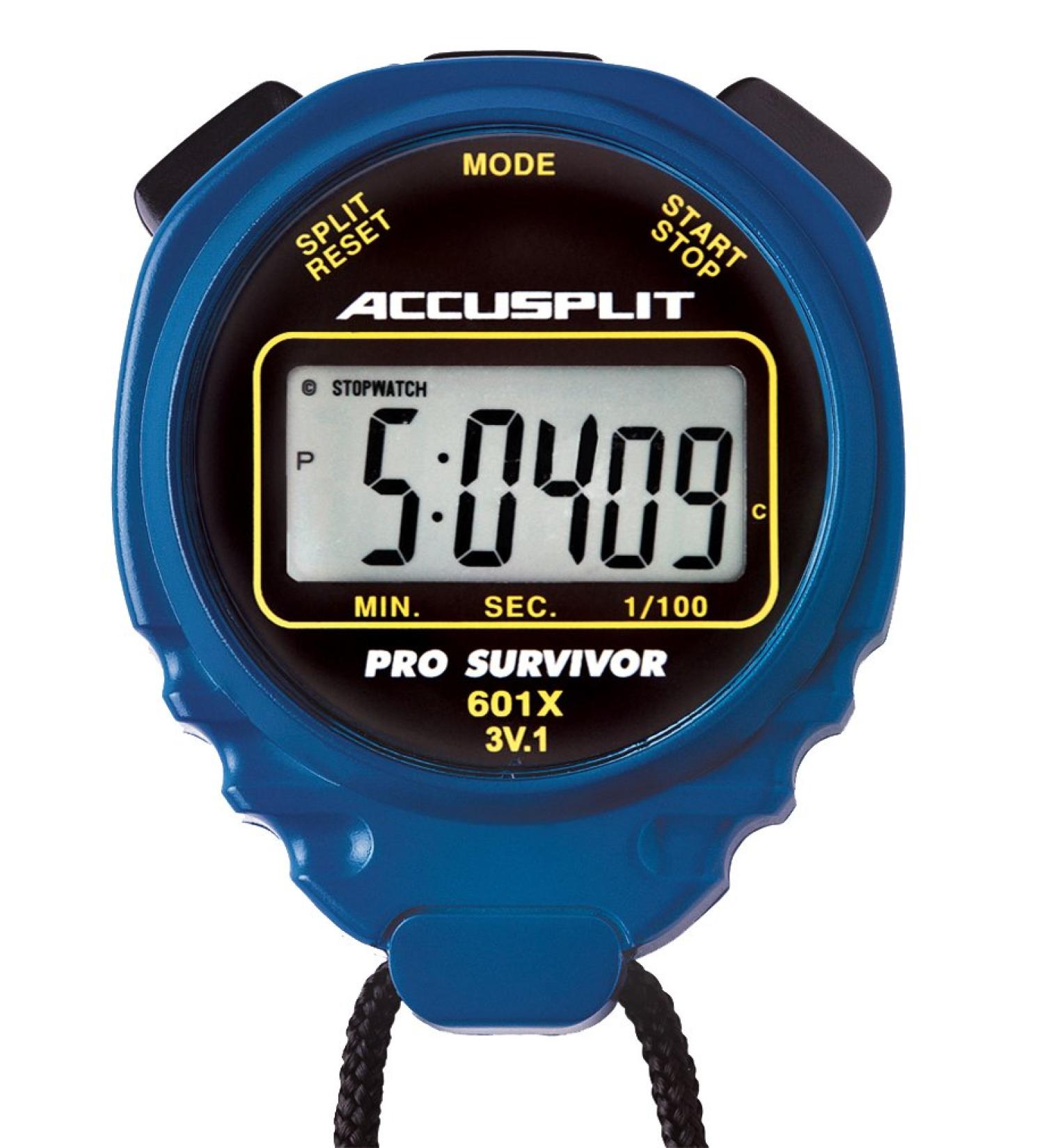 ACCUSPLIT Pro Survivor - A601X Stopwatch, Clock, Extra Large Display Blue
