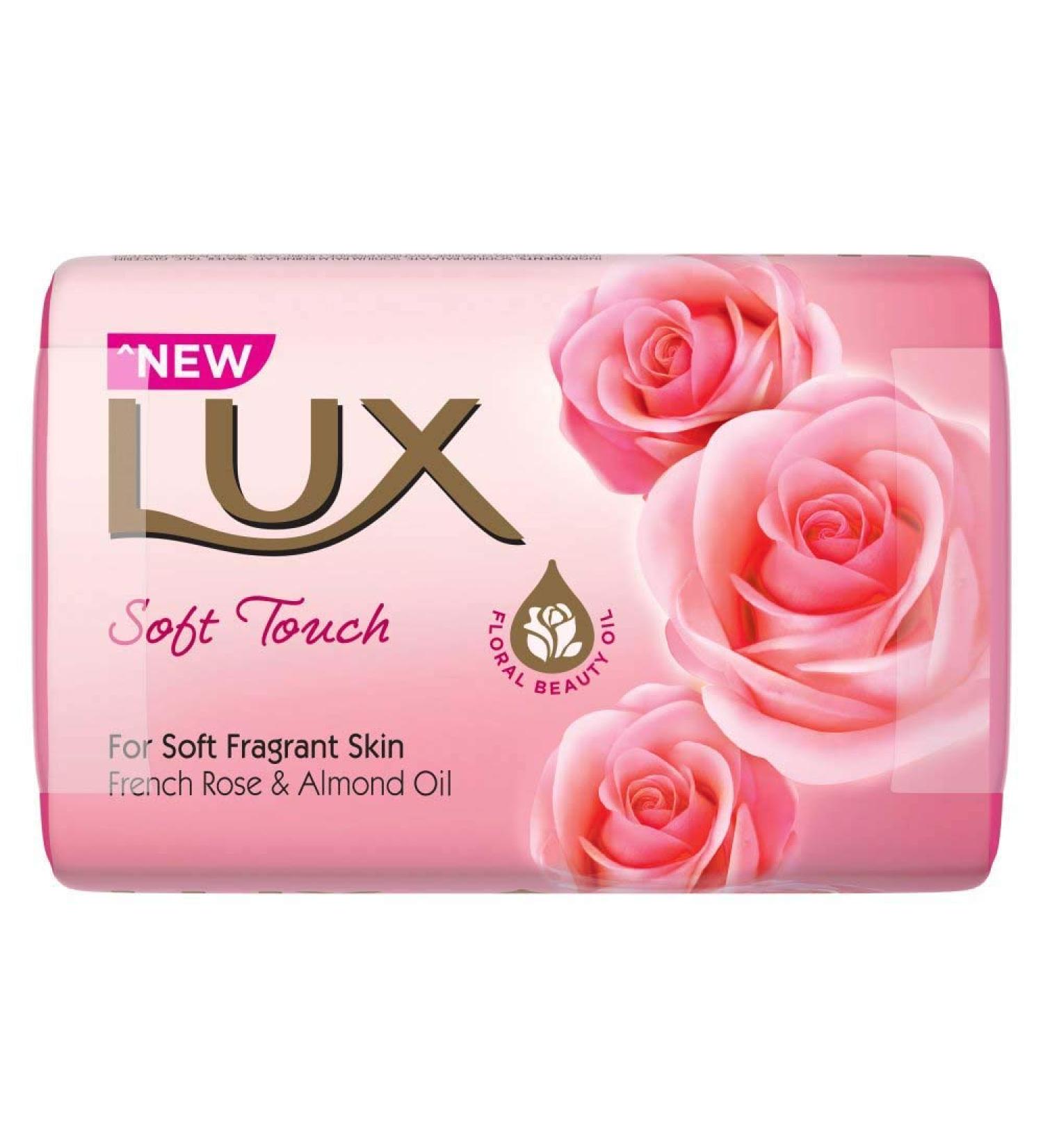 12 x lux Soft Touch For Soft Fragrant Soap Bars with french Rose & Almond Oil 80g (Pack of 12) - Buy Online on GoSupps.com
