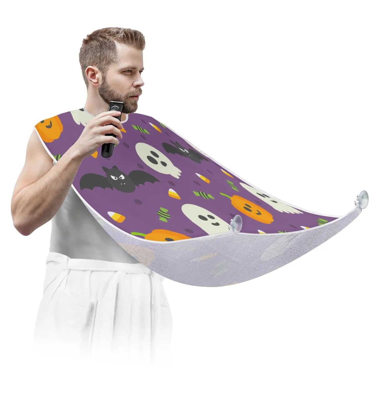 Buy Halloween Bat Spectre Beard Bib Apron - Non-Stick Waterproof Hair Catcher for Men | Perfect Grooming Gift - Buy Online on GoSupps.com