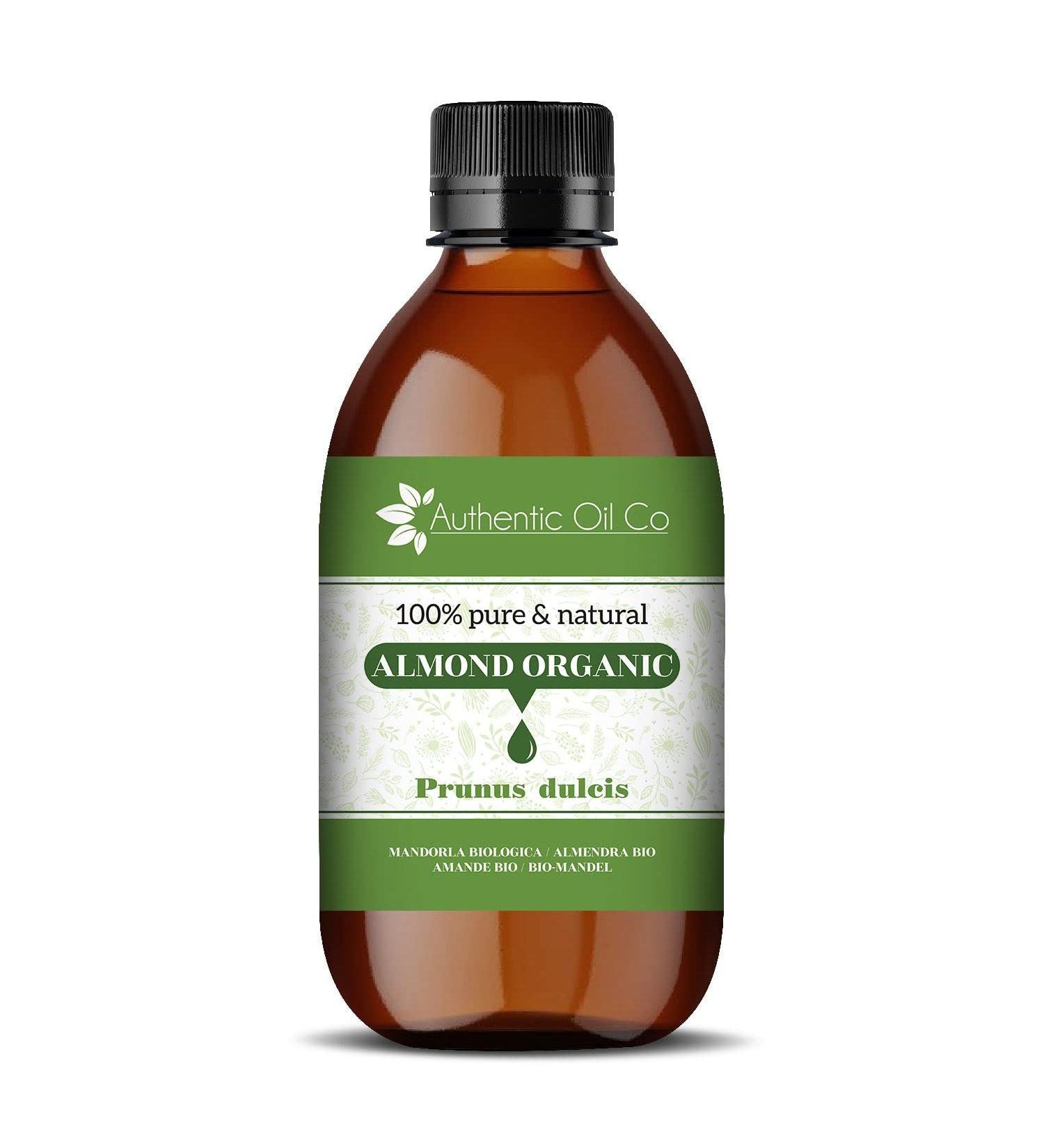 Pure and natural almond oil pure and natural for hair body skin aromatherapy base oil massage carrier oil vegan and animal test -free. (100 ml) 100 ml (1 Pack)