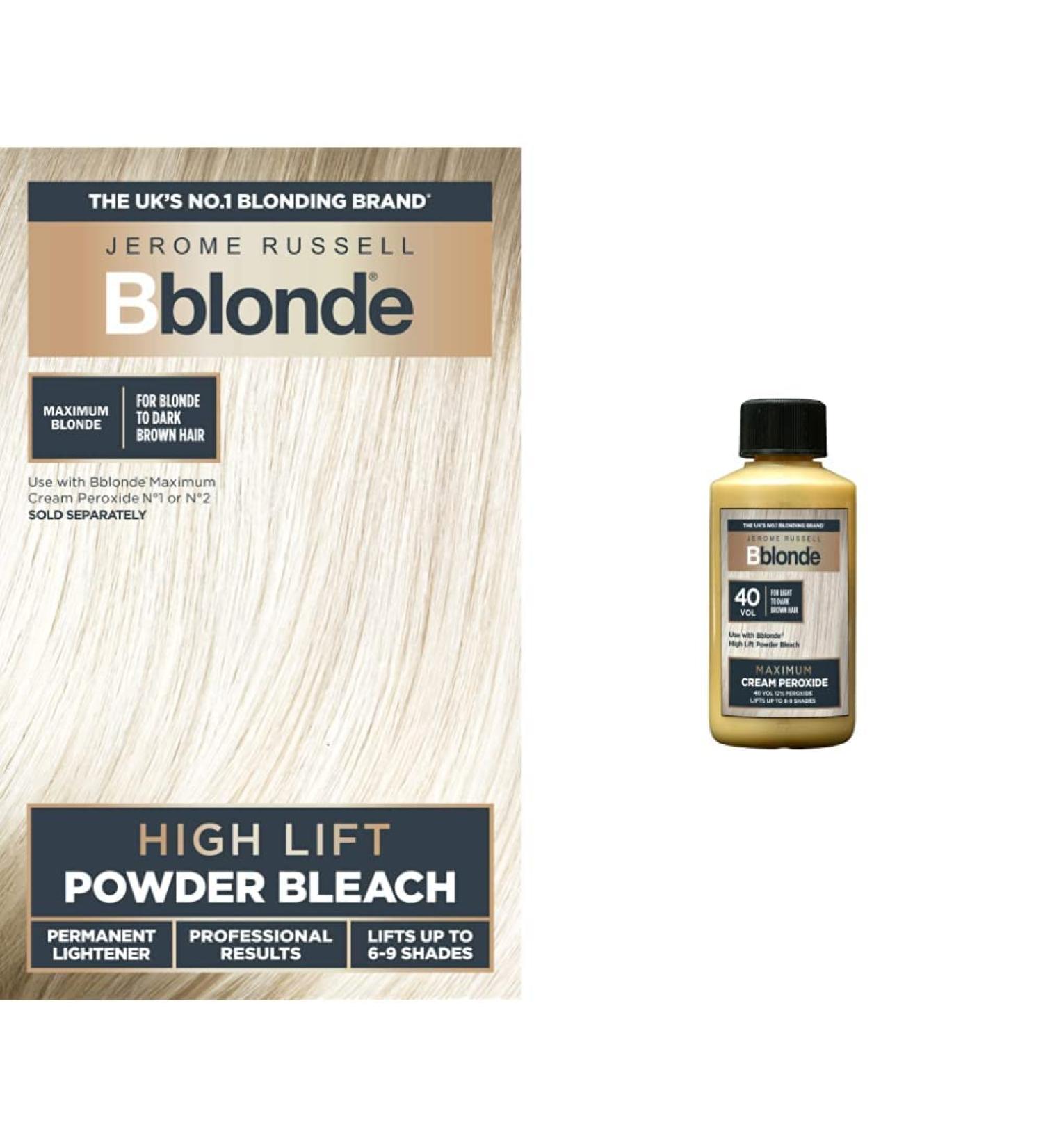 Jerome Russell Bblonde High Lift Powder Bleach & Jerome Russell Bblonde Maximum Lift Cream Peroxide 40 Vol - Buy Online on GoSupps.com