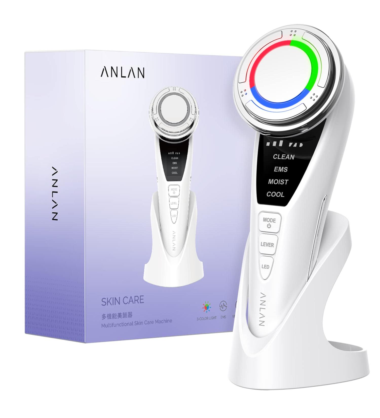 ANLAN 5 in 1 Anti Wrinkle Device Anti-Aging Beauty Device for Facial Care Deep Cleansing Face Lift with Makeup Remover Pad - Buy Online on GoSupps.com