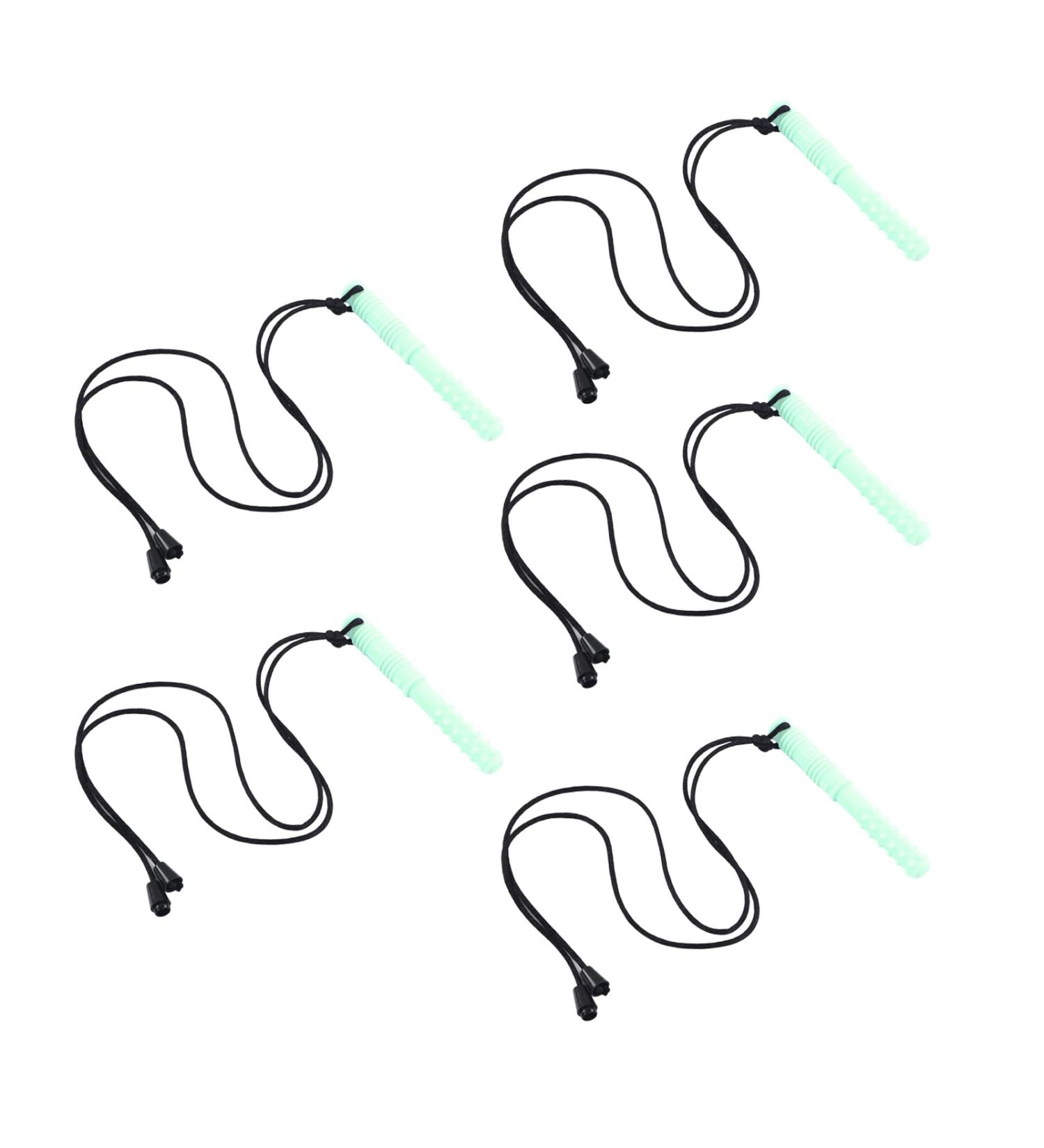Mint Green Silicone Sensory Chew Necklace 5pcs Set | Safe Teething Aid for Babies | Stylish and Multipurpose Design - Buy Online on GoSupps.com