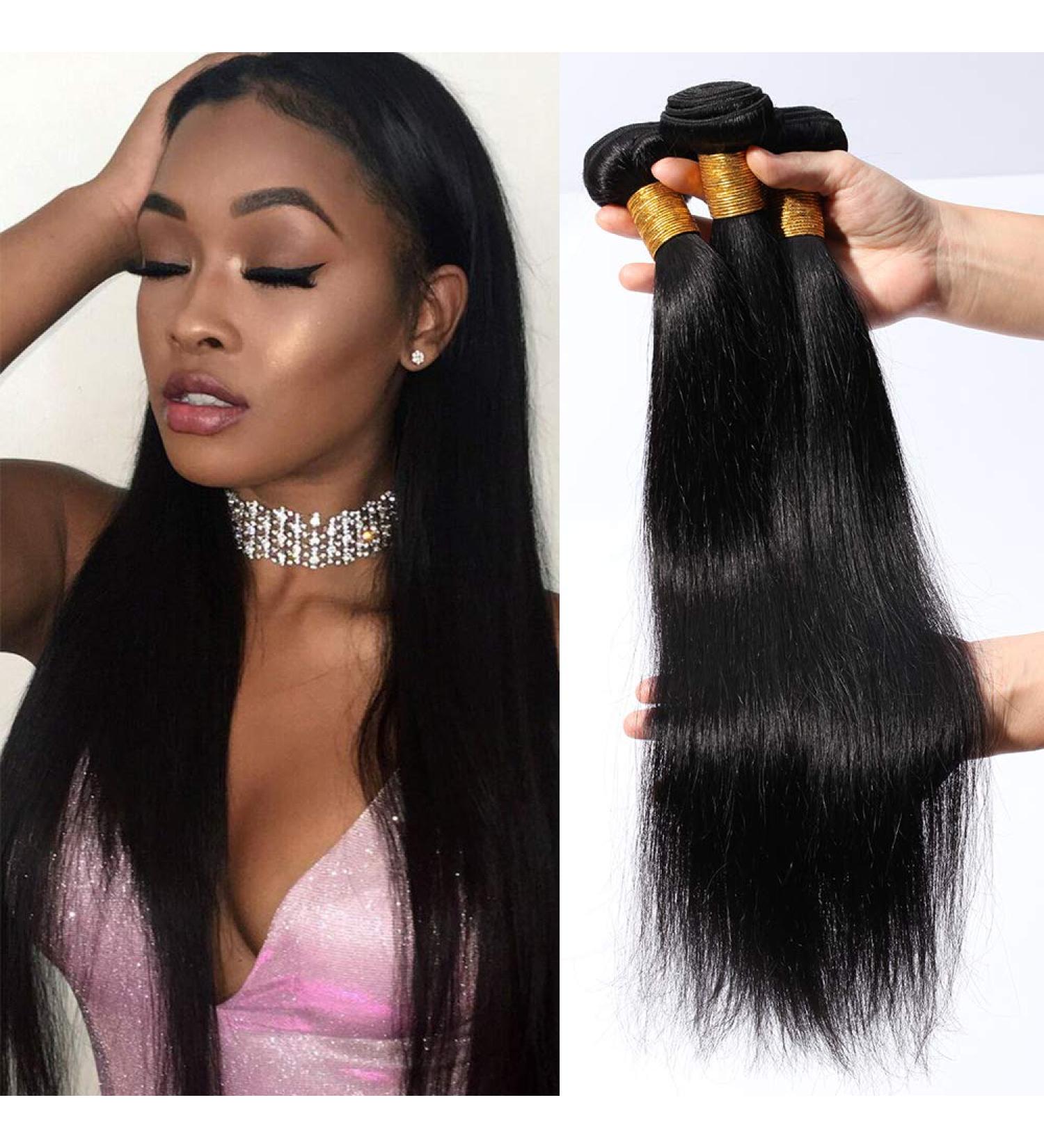 Elailite 7A Virgin Brazilian Straight Human Hair Bundles - Premium Hair Extensions for Luxurious Style - Buy Online on GoSupps.com