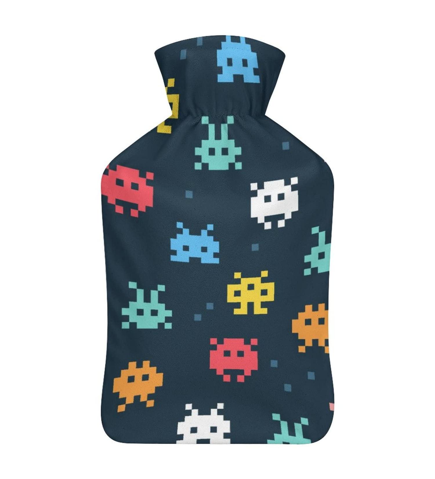 Colorful Pattern Hot Water Bottle with Lid | Rubber Pain Relief & Foot Warmer | Ideal for Hot & Cold Therapy - Buy Online on GoSupps.com