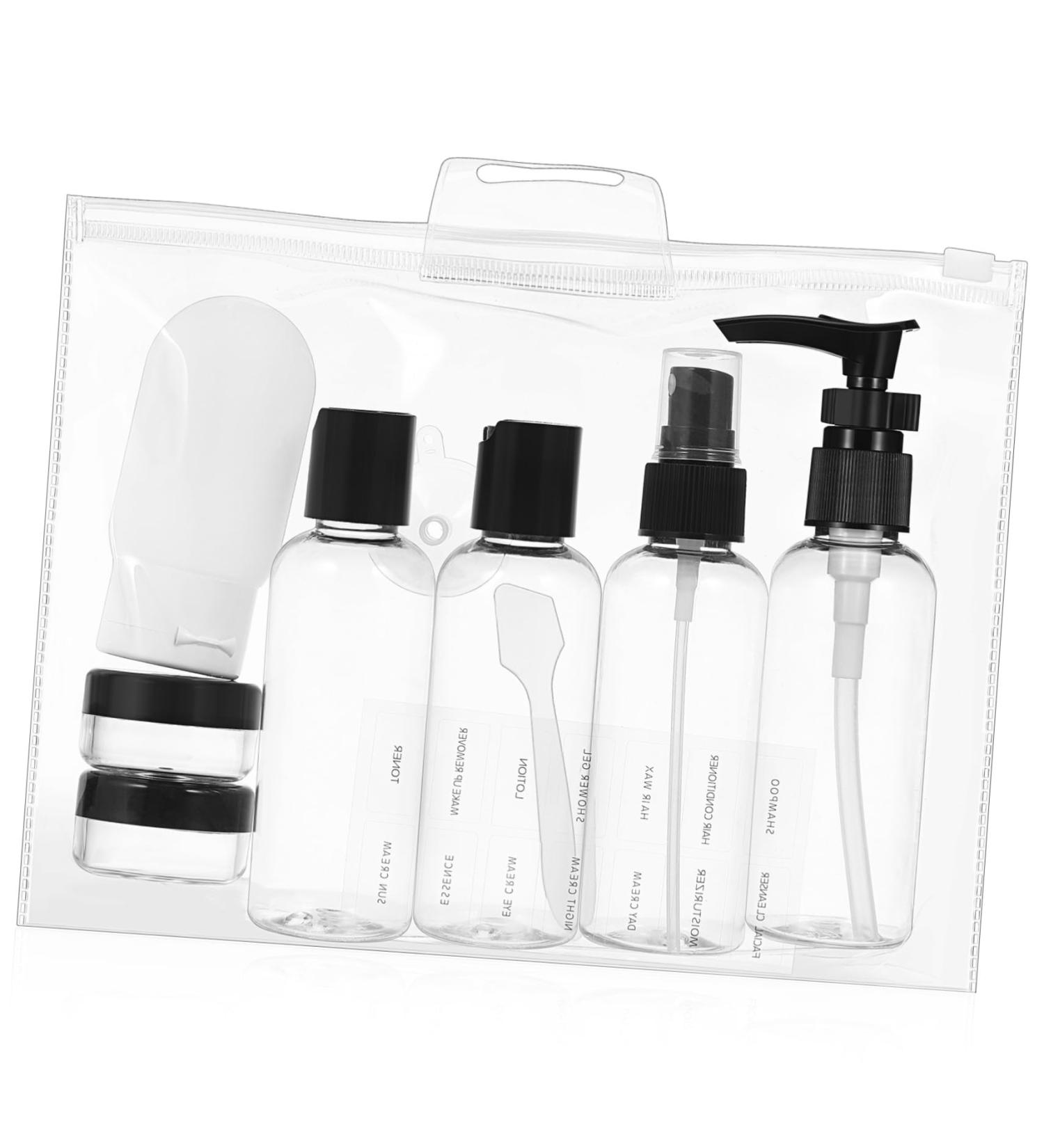 Portable Toiletry Set - Refillable Shampoo Lotion & Body Wash Bottles for Travel | Eco-Friendly Pump & Spray Bottles - Buy Online on GoSupps.com