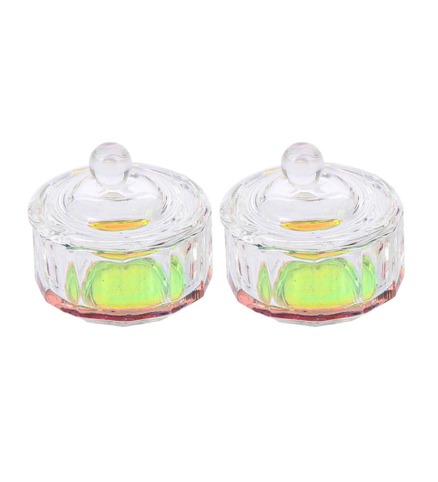 Lurrose 2 pc Nail Glass Crystal Cup & Acrylic Liquid Dapping Shell with Lid | Crystal Nail Dappen Dish for Art | Transparent Dappen Bowl - Shop Internationally! - Buy Online on GoSupps.com