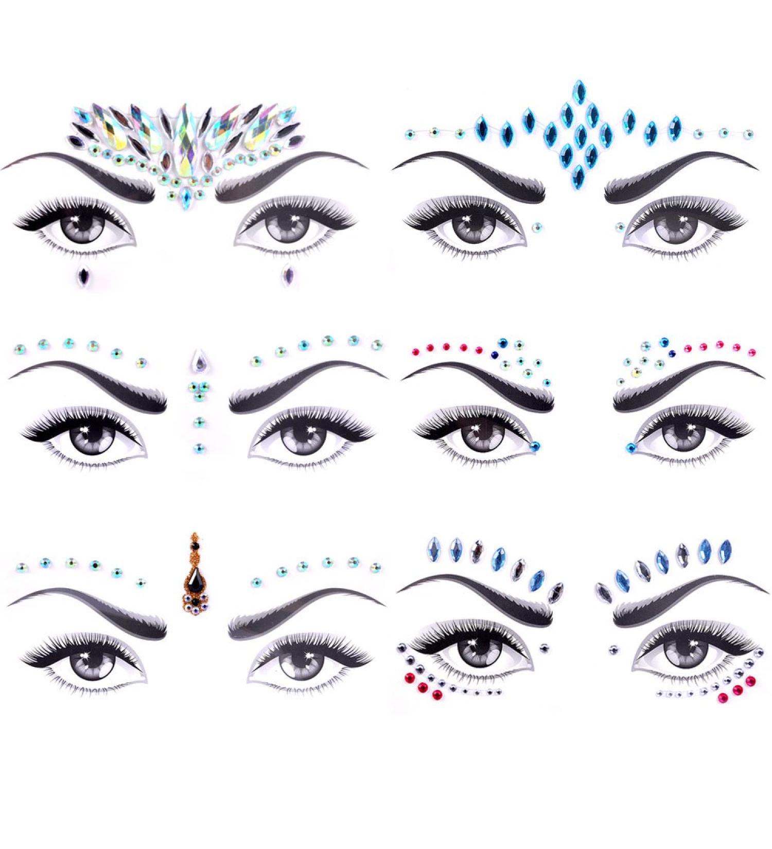 Lady Up Face Gems Stick On Rhinestones Mermaid Bindi - Halloween Festival & Party Temporary Tattoos - Buy Online on GoSupps.com
