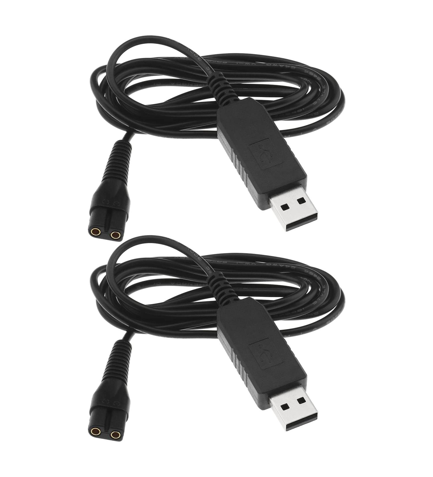 Buy ECSING 2 x USB Charging Cables for Razors - Compatible with 9649 Cordless Clerk 3.5V USB Network Cable Black 1.8m - Fast International Shipping - Buy Online on GoSupps.com