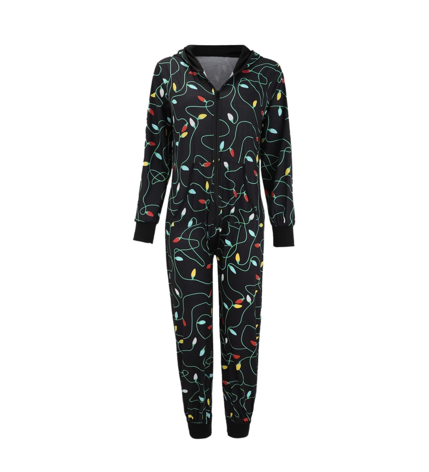 iOoppek Women's Christmas Pajamas Tracksuit - Cozy Hoodie Zipper Sweater Jumpsuit Bodysuit in Plus Size XXL - Buy Online on GoSupps.com