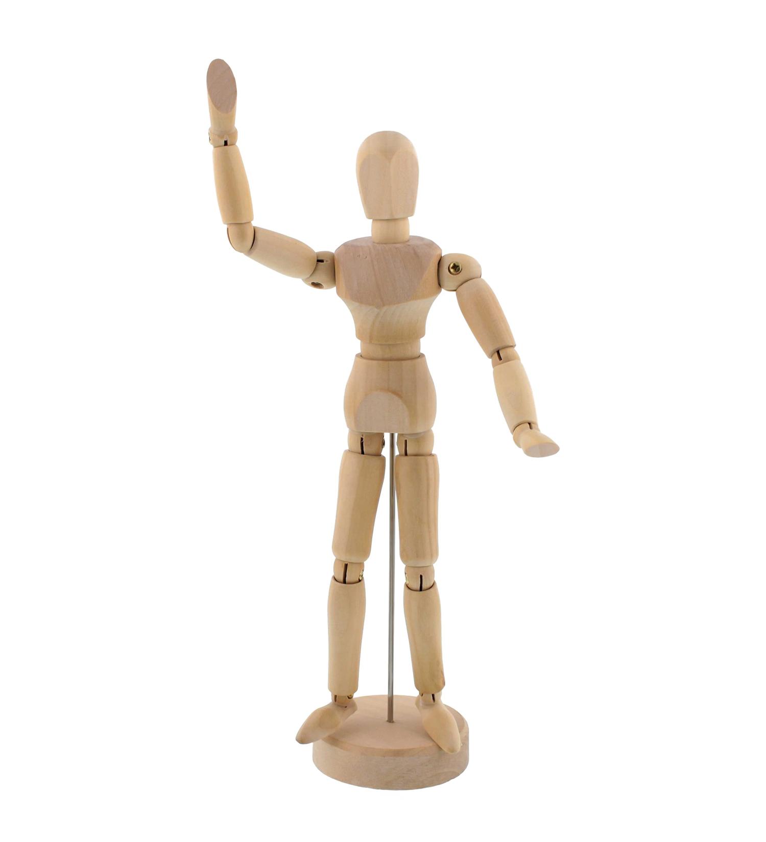 US Art Supply Wood Artist Drawing Manikin - Flexible Body with Base, 5 Male - Ideal for Human Figure Sketching - Buy Online on GoSupps.com