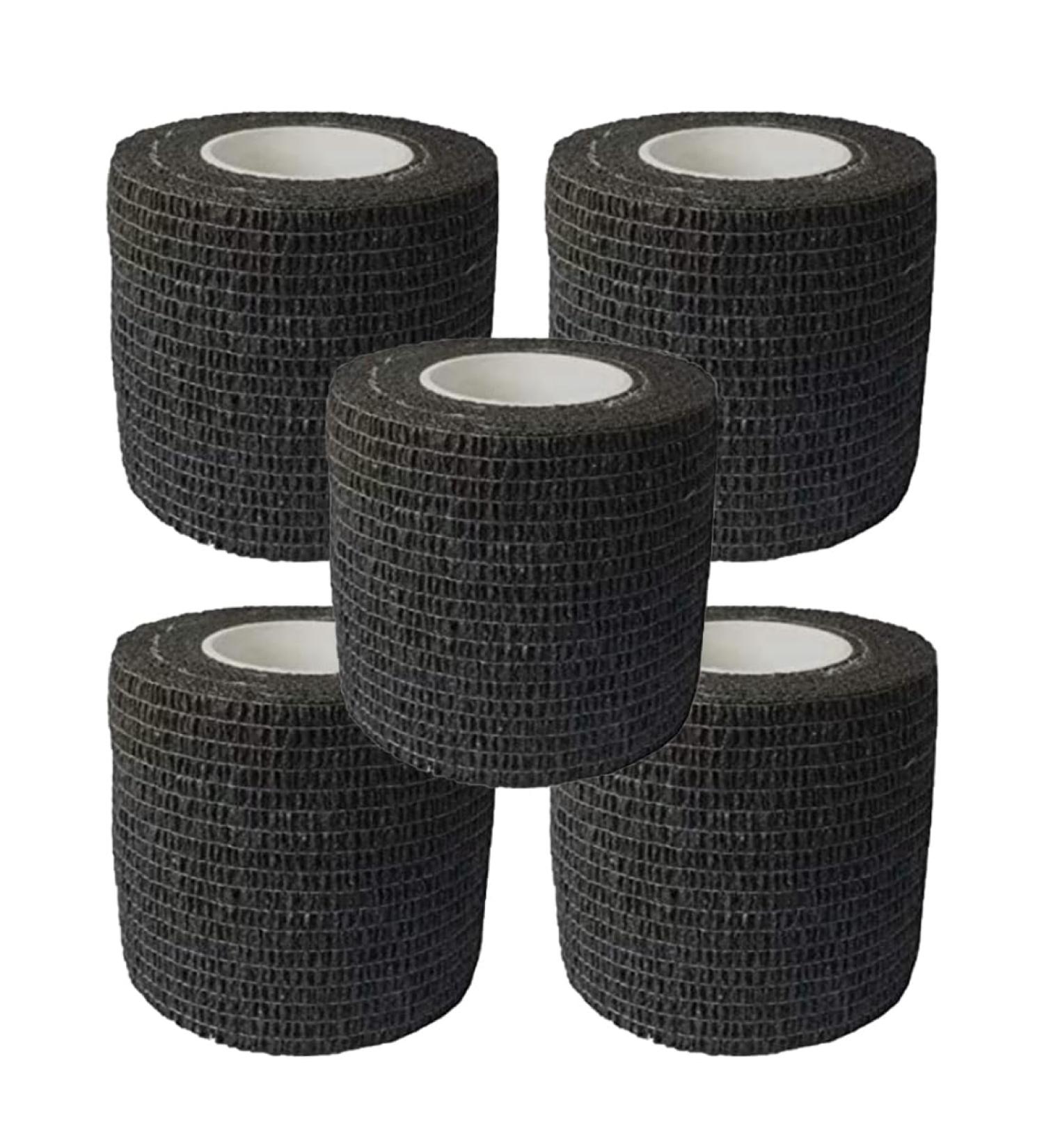 Yeory Tape Alleray 5pcs Cohesive Self-Adhesive Bandages - Waterproof Finger Patches & Wound Dressing - 4.5m x 5cm - Black | International Shipping - Buy Online on GoSupps.com