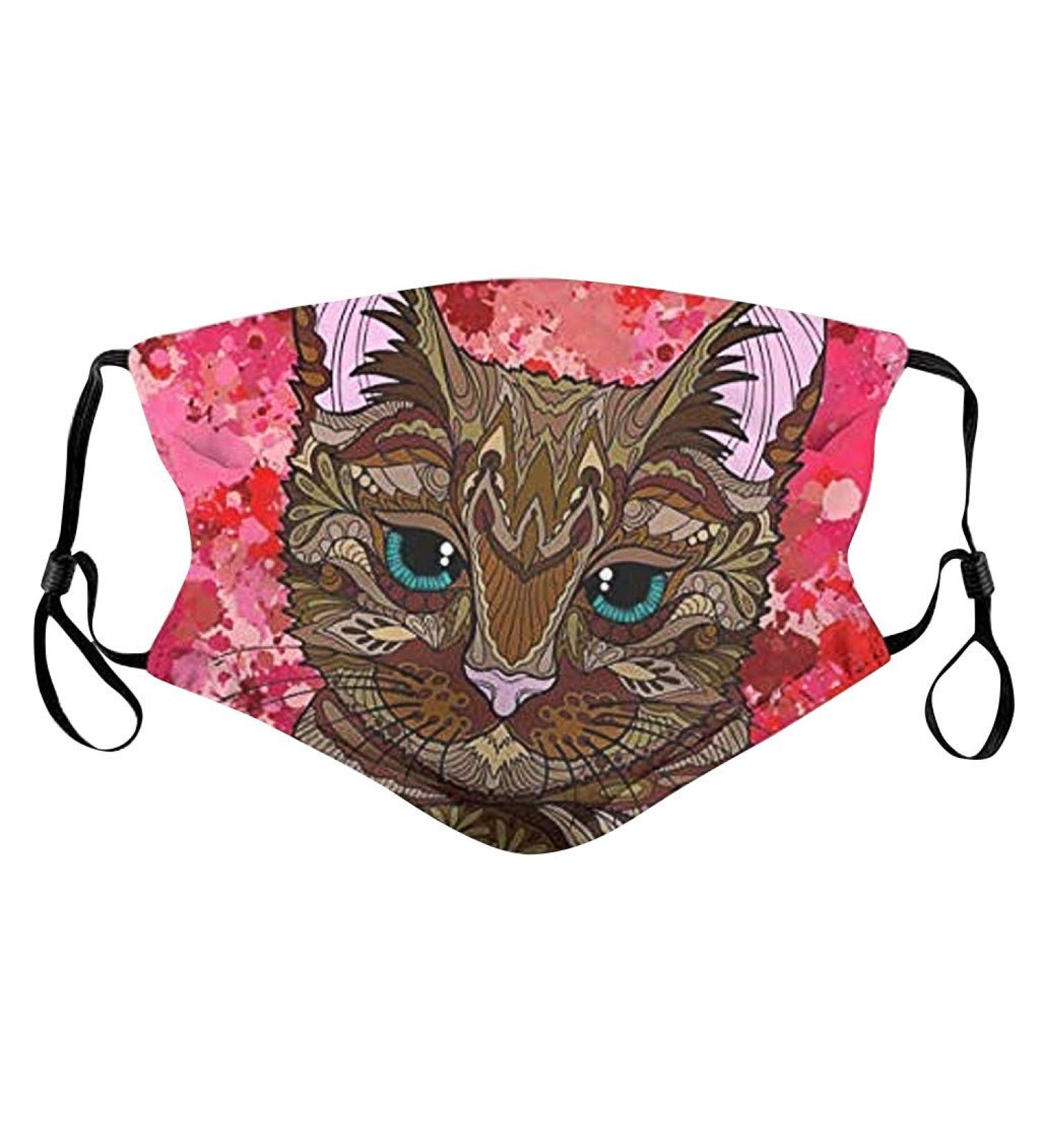 Yliquor 17 Styles Print Mouth Covering Cute Furry Cat Pattern Mouth Washed Reusable Face Cotton Cover for Outdoor Cycling Personal Protection for Men Women (1 pc H) - Buy Online on GoSupps.com