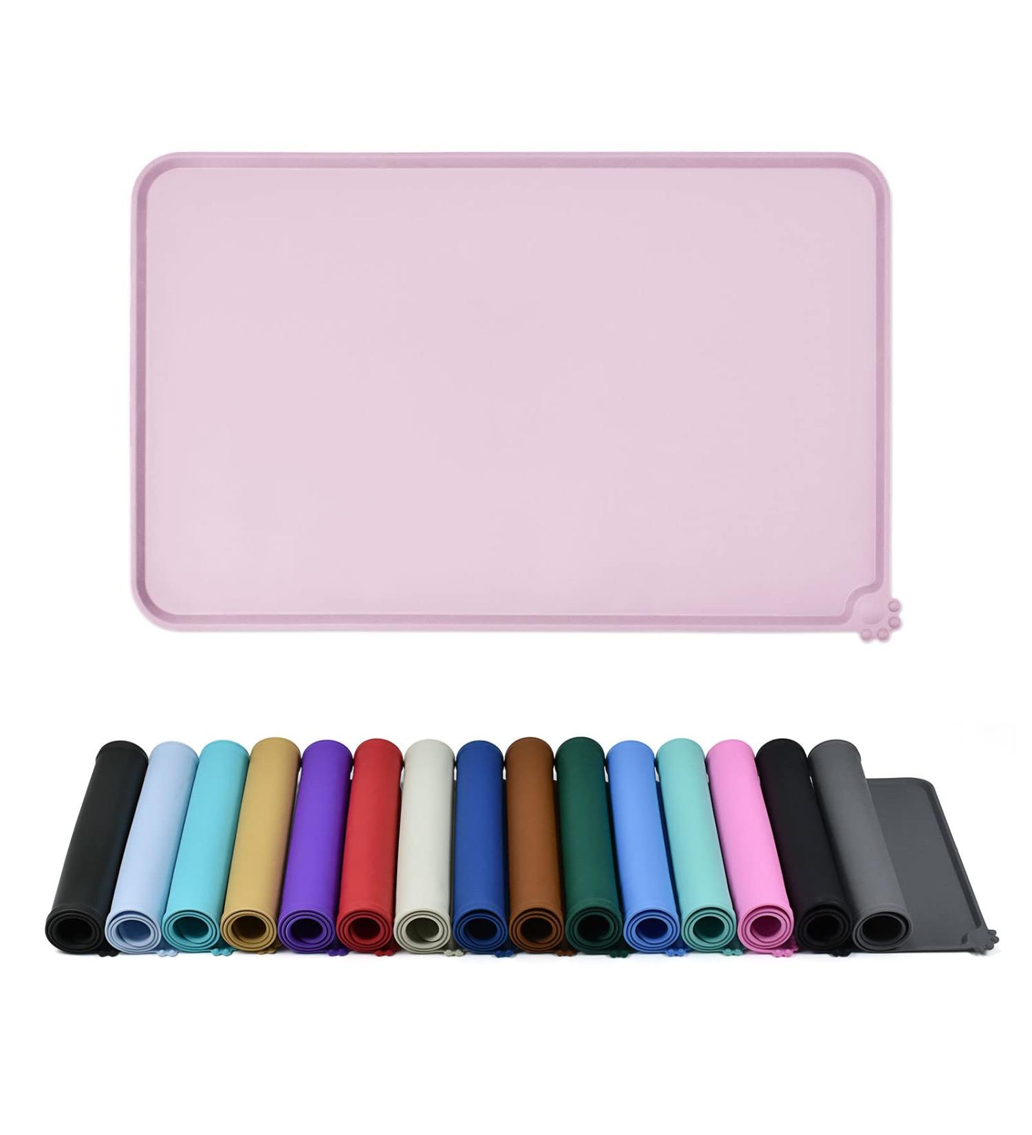 Reopet Silicone Pet Feed Mat - Waterproof Dog & Cat Space Mat with Elevated Edges - 47x30 cm (1-Pack) - Thistle Color - Buy Online on GoSupps.com