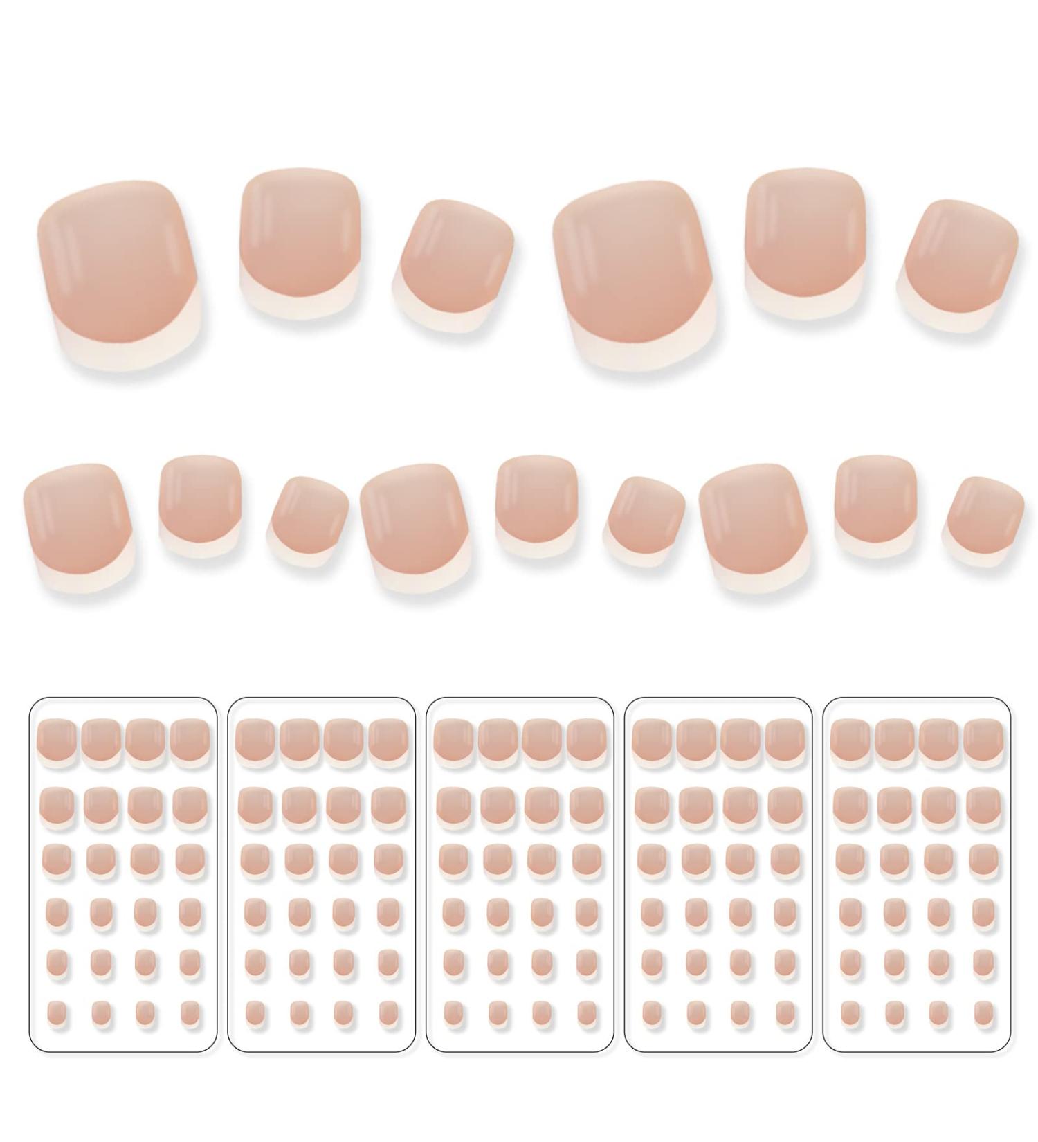 120pcs Child Fake Nails - Short Round Press On Nails - Kids French Style White Tips - Cute Christmas Party Show - 5 * 24pcs Packs - Buy Online on GoSupps.com