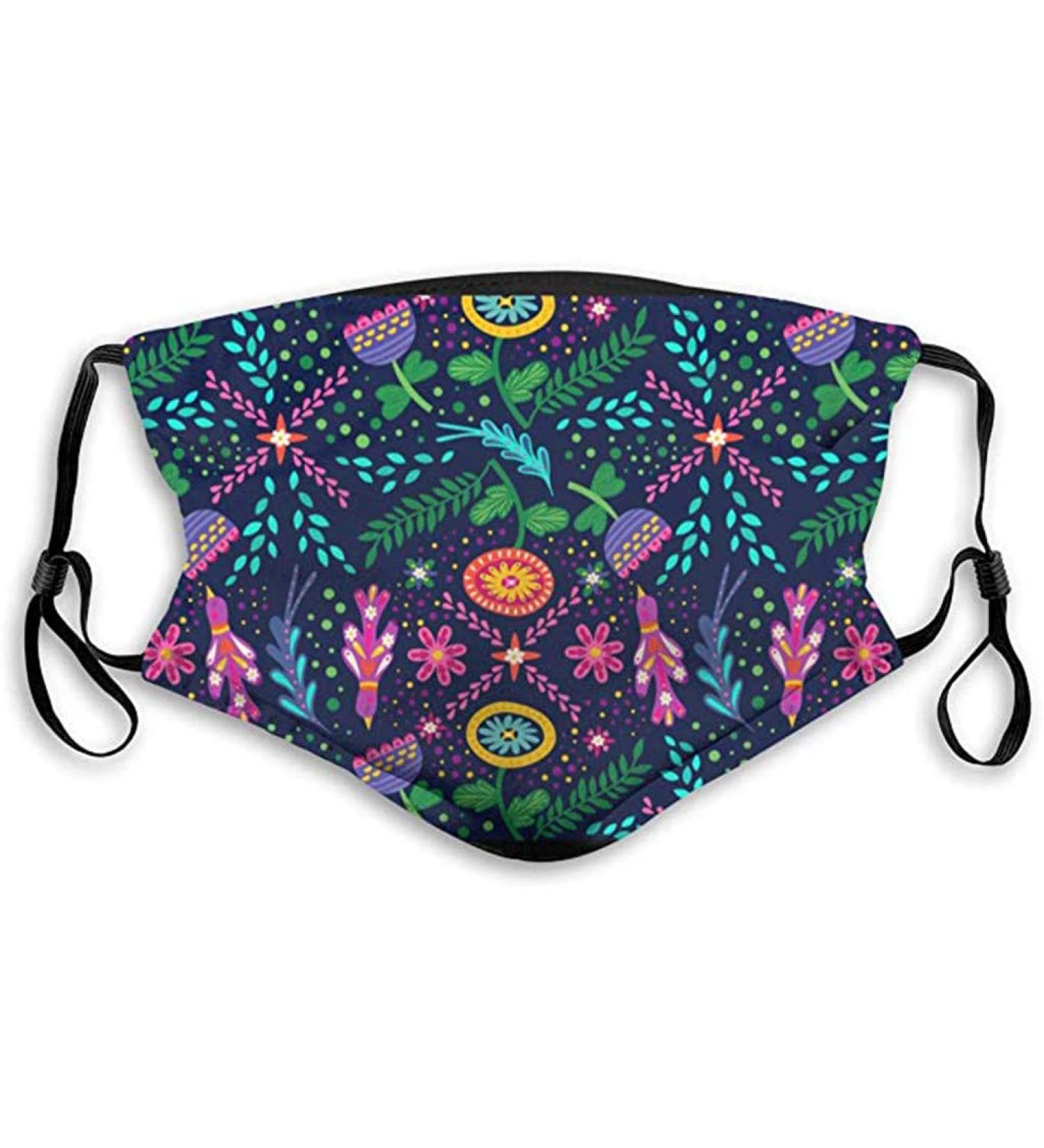 riou Cotton Face Mask with Motif Washable Reusable Breathable Dustproof Mouth and Nose Protection Face Covering