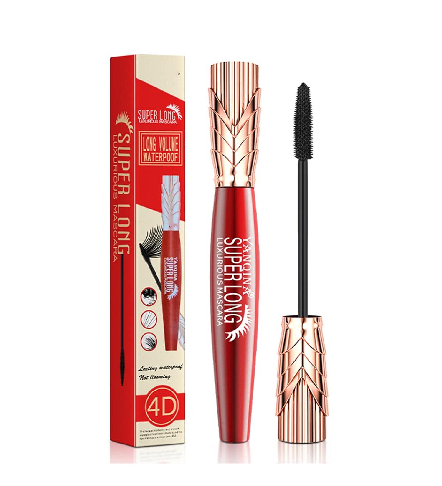 Buy 4D Silk Fiber Black Voluminous Waterproof Mascara | Thick Dramatic Eyelash Extensions - International Shipping - Buy Online on GoSupps.com