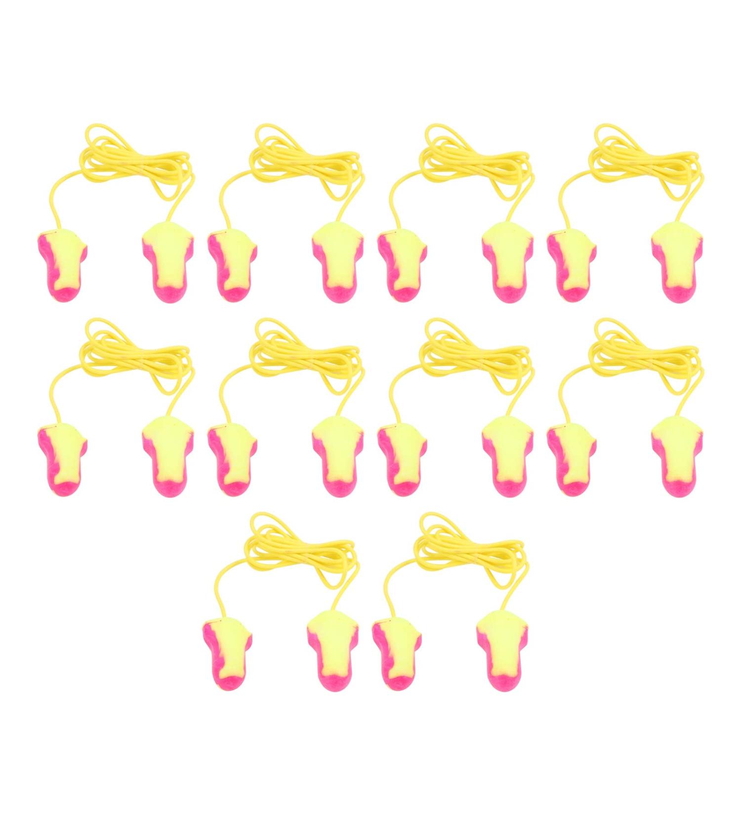 10 Pairs 32dB Noise Reduction PU Foam Earplugs with Cable - Ideal for Sleeping and Hearing Protection - Buy Online on GoSupps.com