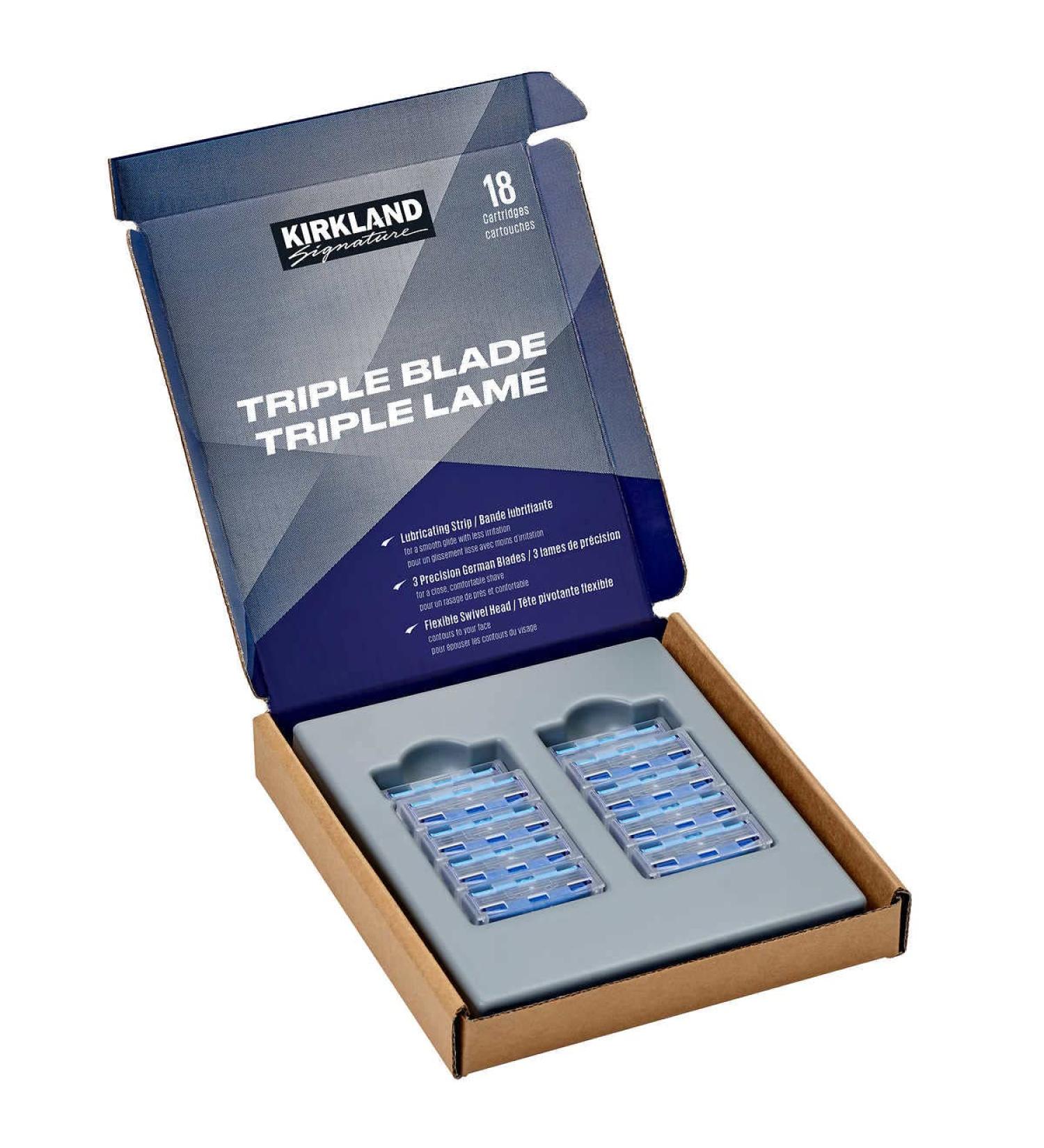 Kirkland Signature Triple Blade Refill Cartridges - 18 Count (Pack of 1) - Buy Online on GoSupps.com