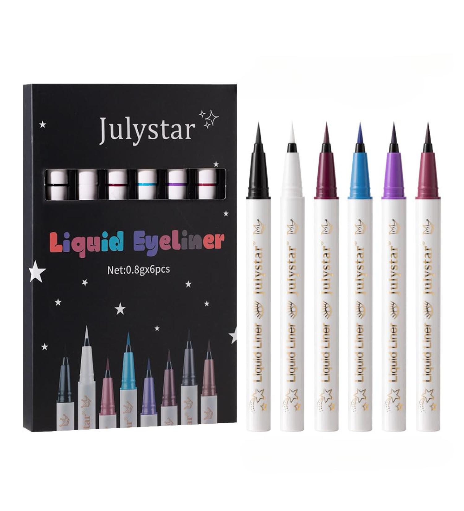 INTEROOKIE Non-smudging long-lasting waterproof eyeliner 6 pcs set aegyo sal down to eye makeup pen (A) - Buy Online on GoSupps.com