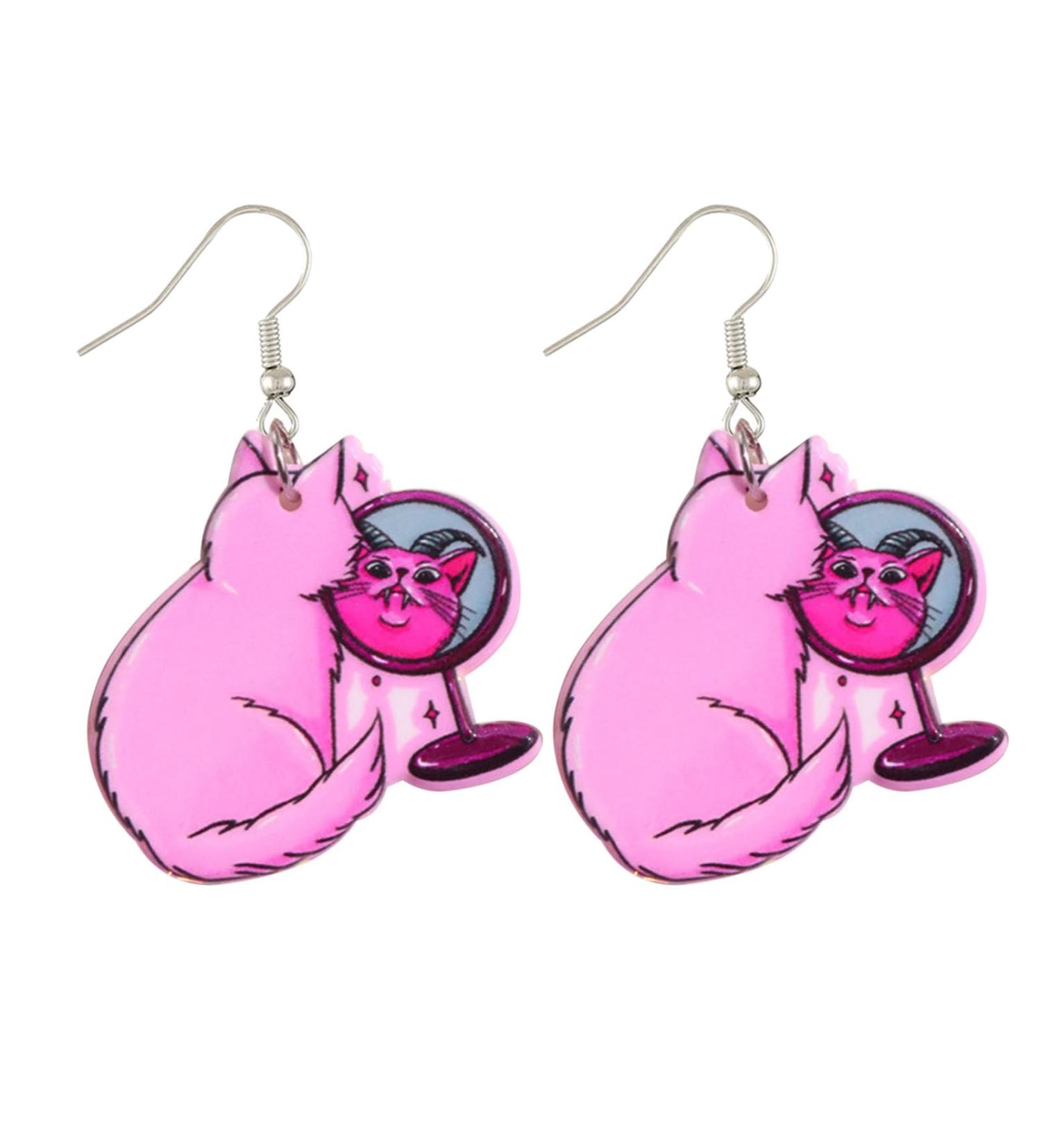 Feyley Halloween Acrylic Drop Earrings - Heart Skull Dangle Jewelry for Women | Funny Statement Earrings - Buy Online on GoSupps.com