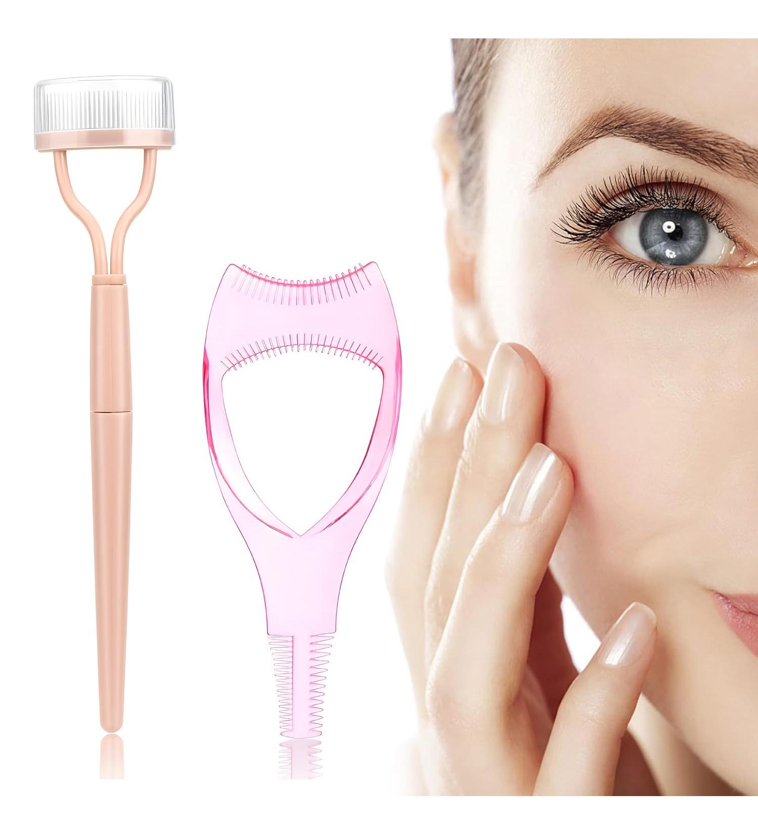2 Pcs set 3 IN 1 Mascara Shield Mascara Shield Applicator Guard Folding Eyelash Comb Eyelash Separator Eyelash Brush for Women Girls - Buy Online on GoSupps.com