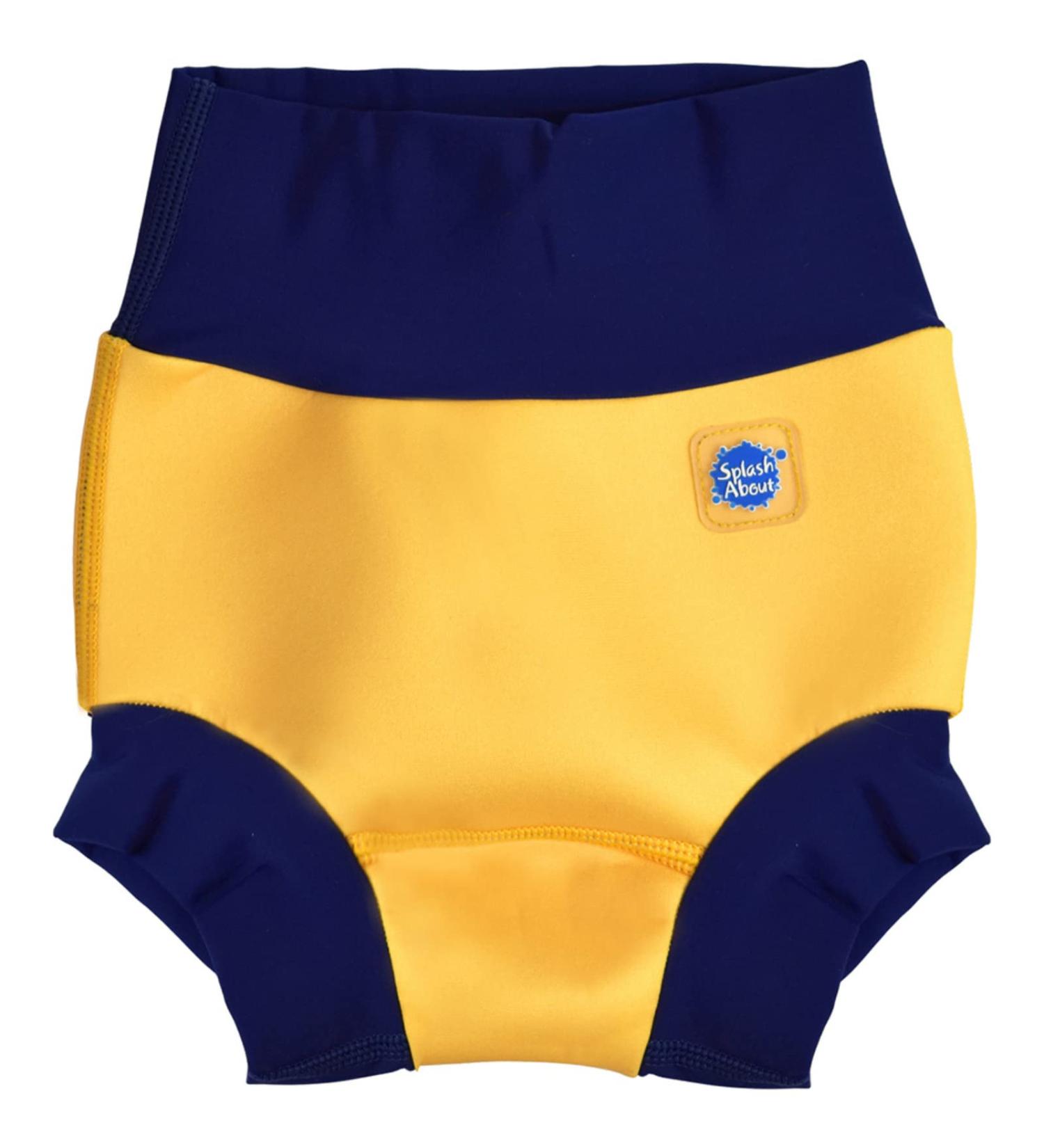 Splash About Baby & Toddler Happy Nappy Reusable Swim Nappy - Yellow/Navy (0-3 Months) - Buy Online on GoSupps.com
