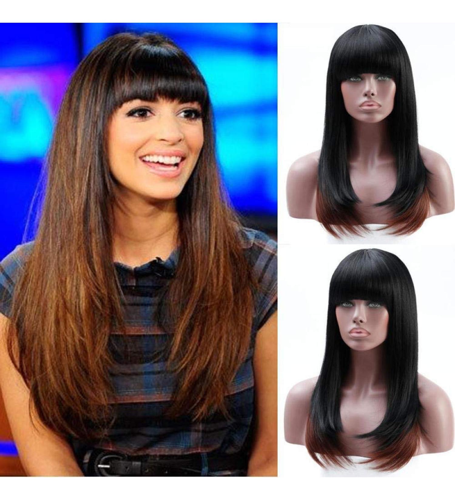 Wig Explosion models Hot wigs wigs Face finished gradient long straight hair wigsPhoto Color