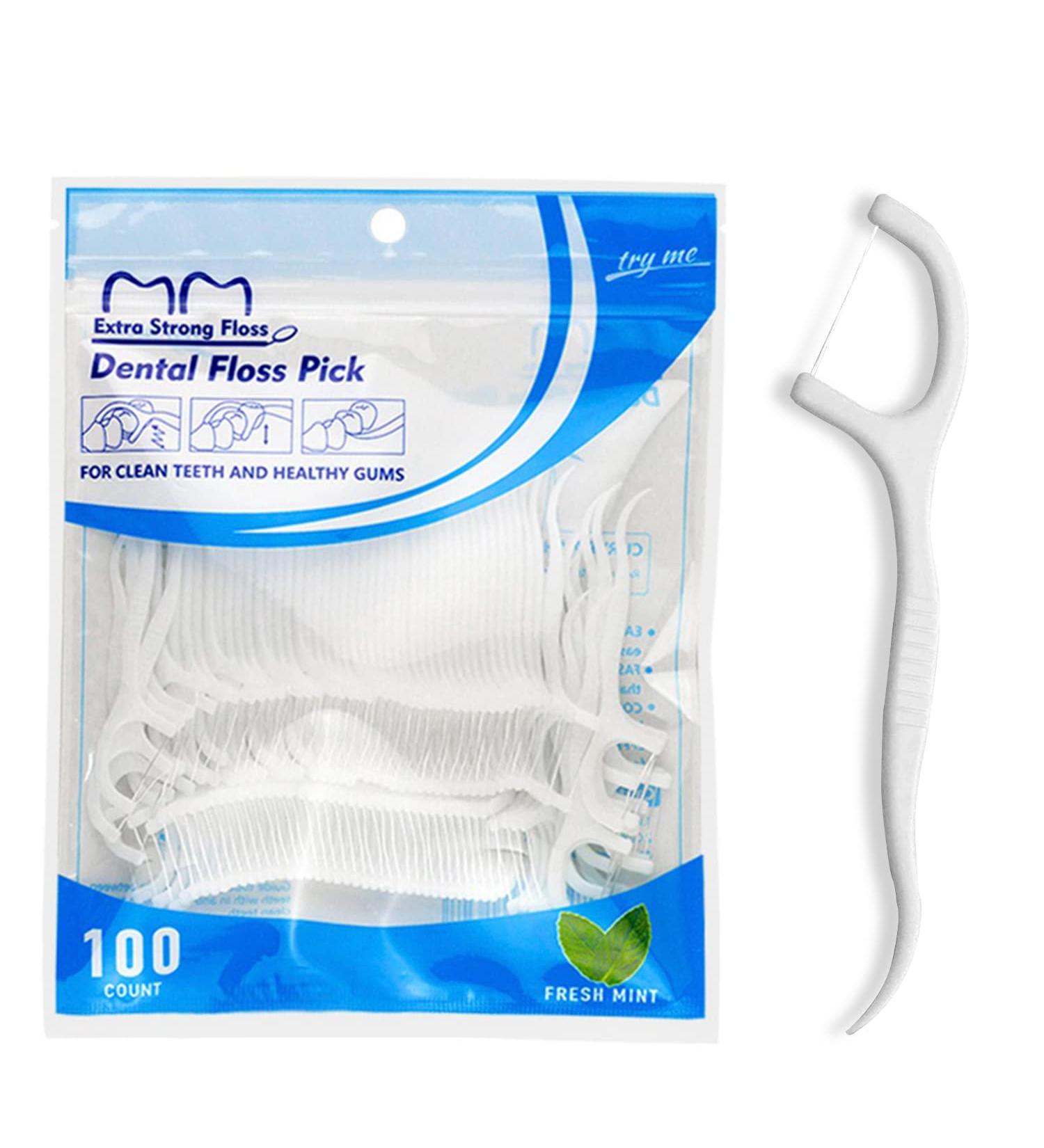 100 Pieces Super Fins Tooth Flap Toothbrushes & Dental Floss - Kids Tooth Cleaning Essentials - Plastic Toothpicks - Buy Online on GoSupps.com