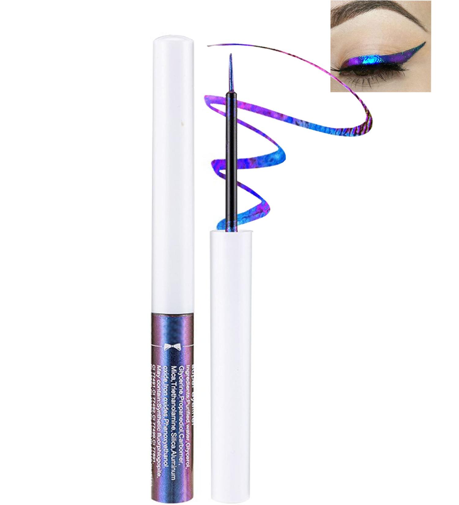 Chameleon Glitter Eyeliner Liquid - Blue Purple Metallic Shimmer Eye Liner Pen - Buy Online on GoSupps.com
