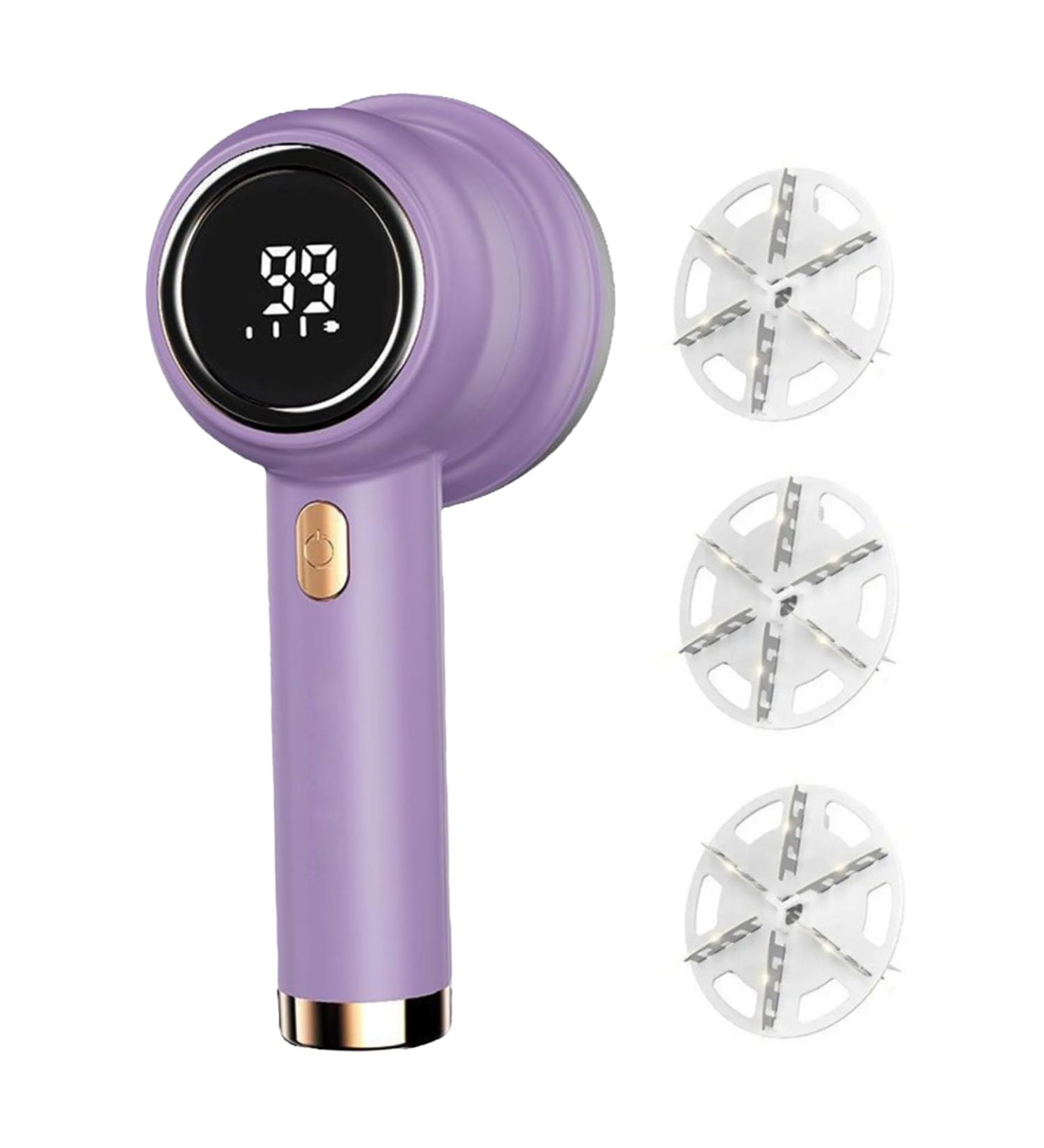 Electric Lint Remover - 3-Speed Fabric Shaver with LED Display | Portable Debobbler 6 Cutter Leaves & 3 Replacement Cutters - Ideal for Clothes Care - Buy Online on GoSupps.com