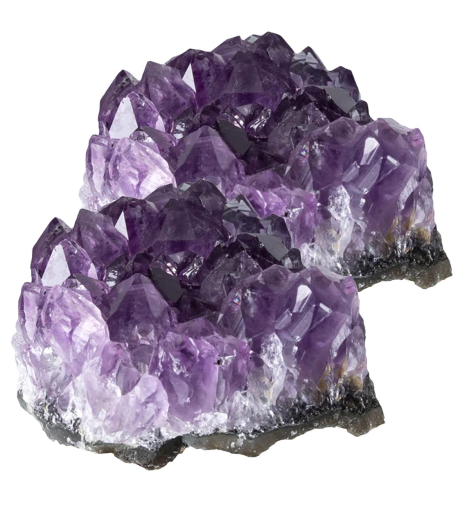 FOMIYES 2pcs Natural Crystal Cluster Decor Natural Gemstone Specimen Desktop Crystal Ornament Crystal Stone Purple Medium - Buy Online on GoSupps.com