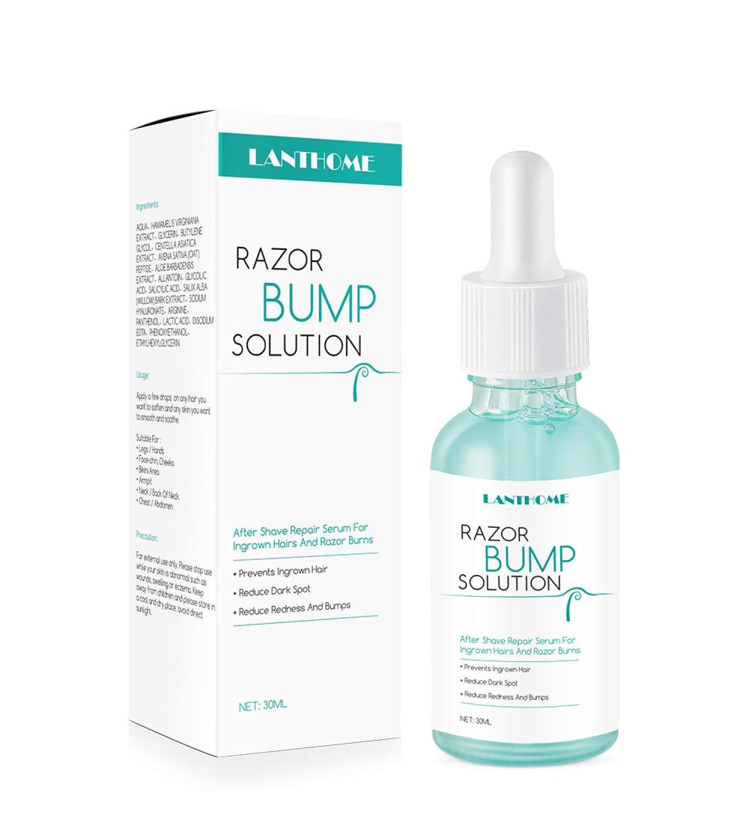 Razor Bumps Solution Skin Ingrown Hair Solution Bumps Reduce Redness Dark Spot 30ml - Buy Online on GoSupps.com