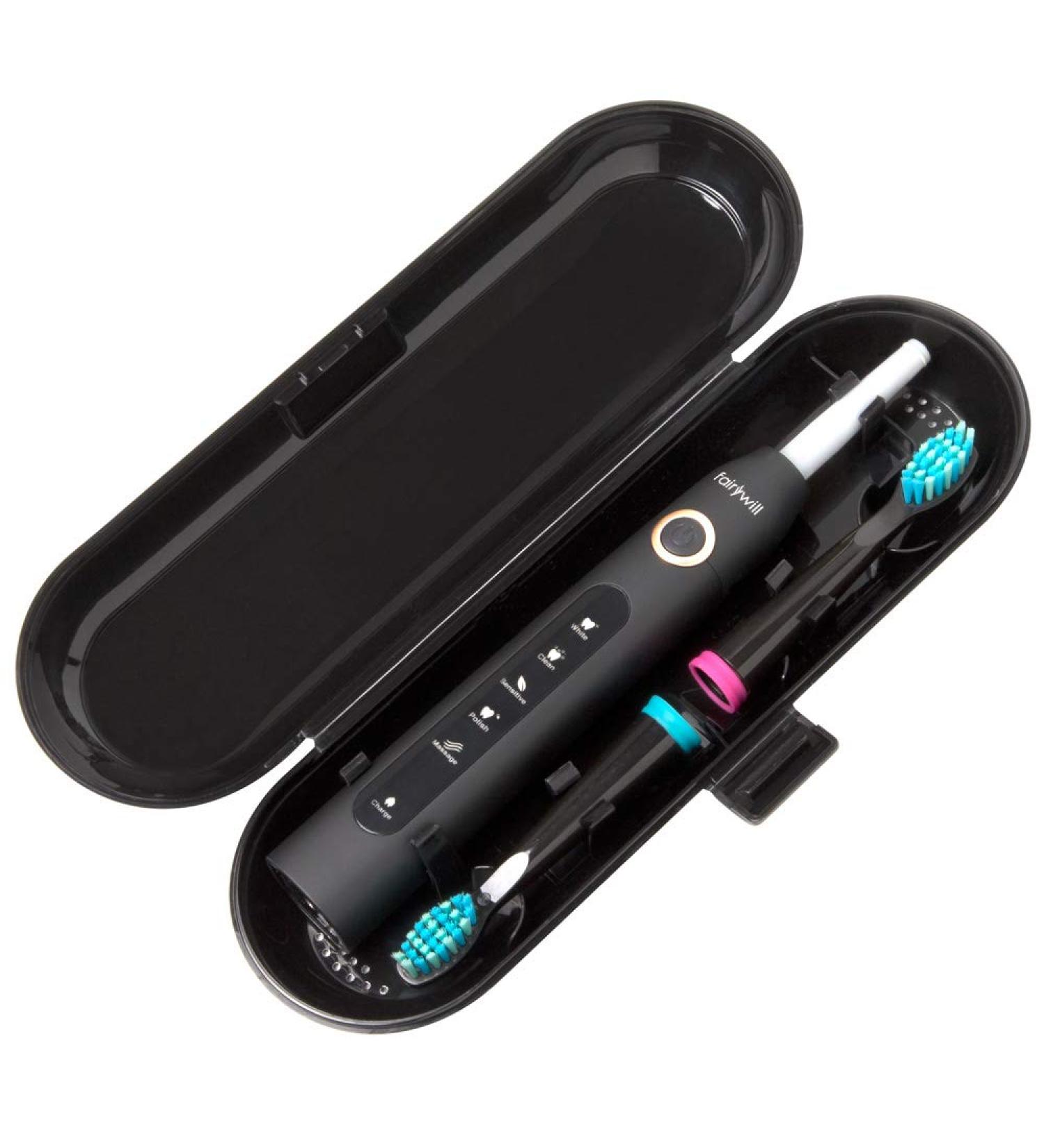 Black Plastic Electric Toothbrush Travel Case for Fairywill, TEETHEORY, Seago, Dnsly Series - Buy Online on GoSupps.com