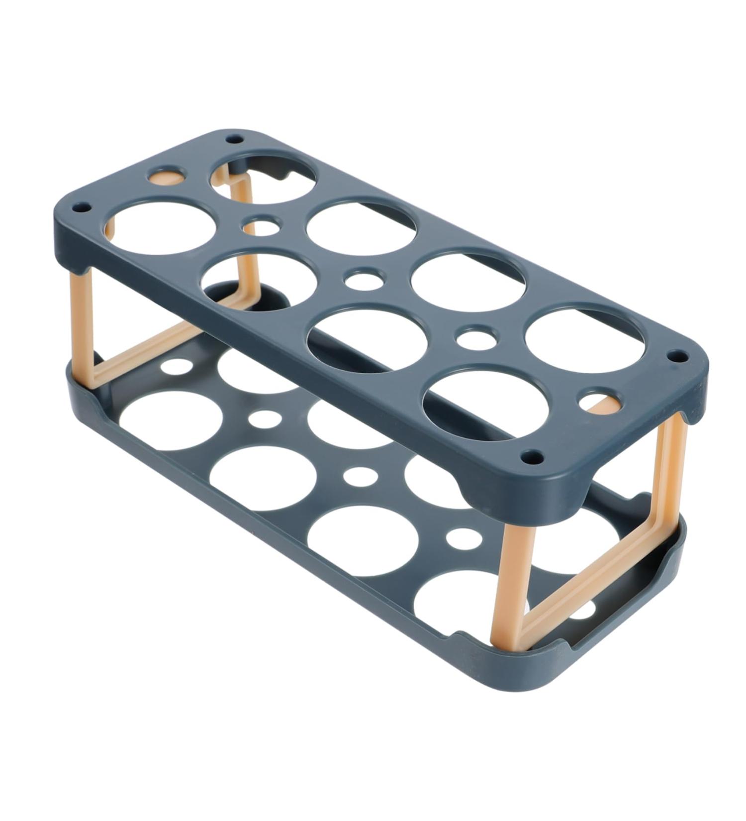 Mikikit Box Egg Carton Eggs Basket Drawers Egg Tray Packaging Egg Storage Case Side Door Egg Grid re-usable Blue 22.3X10.1X8.9CM - Buy Online on GoSupps.com