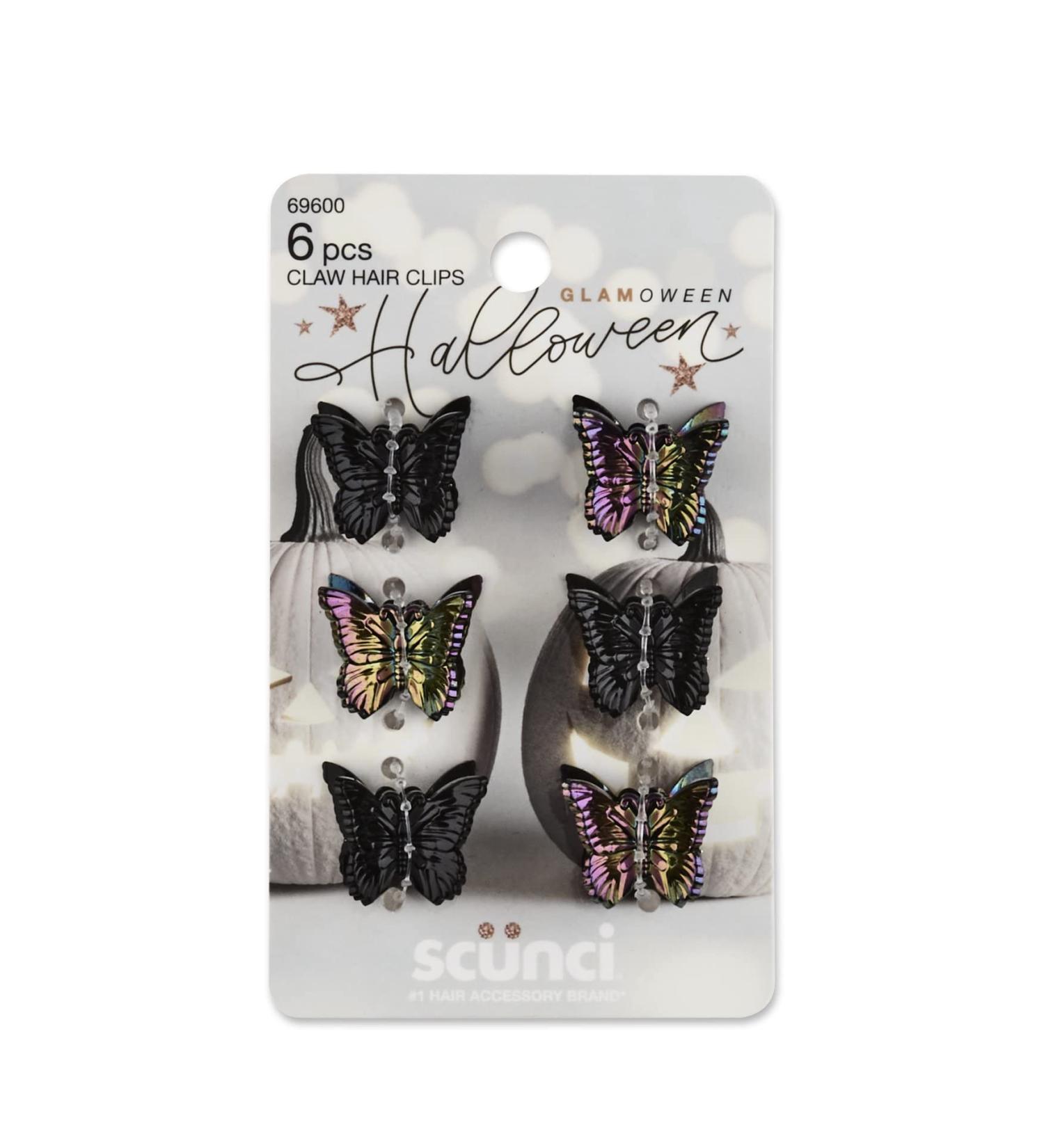 Scunci Glamoween Claw Hair Clips - Butterfly Design Halloween Theme (Black, 6 Pieces) - Buy Online on GoSupps.com