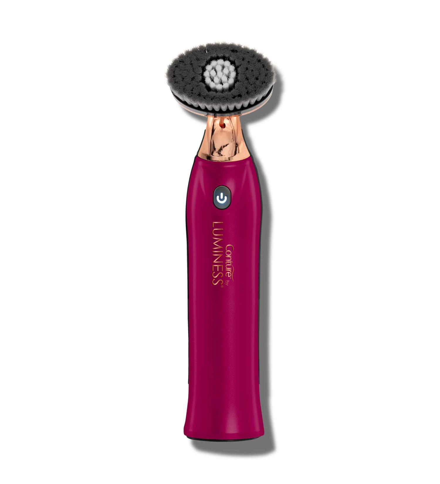 LUMINESS Aerocleanse Facial & Body Cleansing Brush - Air Powered Sonic Tool for Makeup & Impurity Removal - Water-Resistant Gentle on Sensitive Skin - Berry Metallic - Buy Online on GoSupps.com
